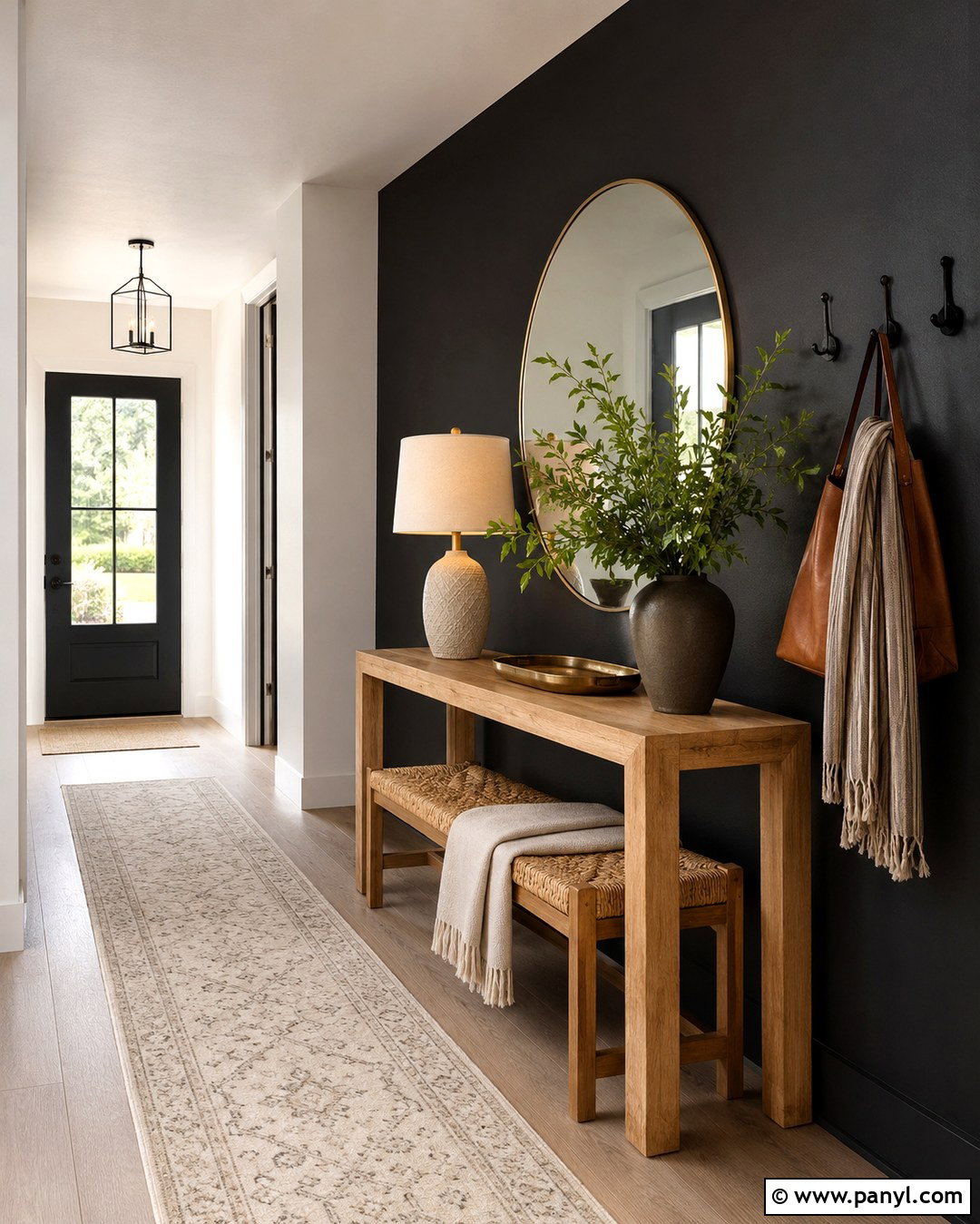 Matte Black Entryway Wall - 20 Mat Black Wall Ideas