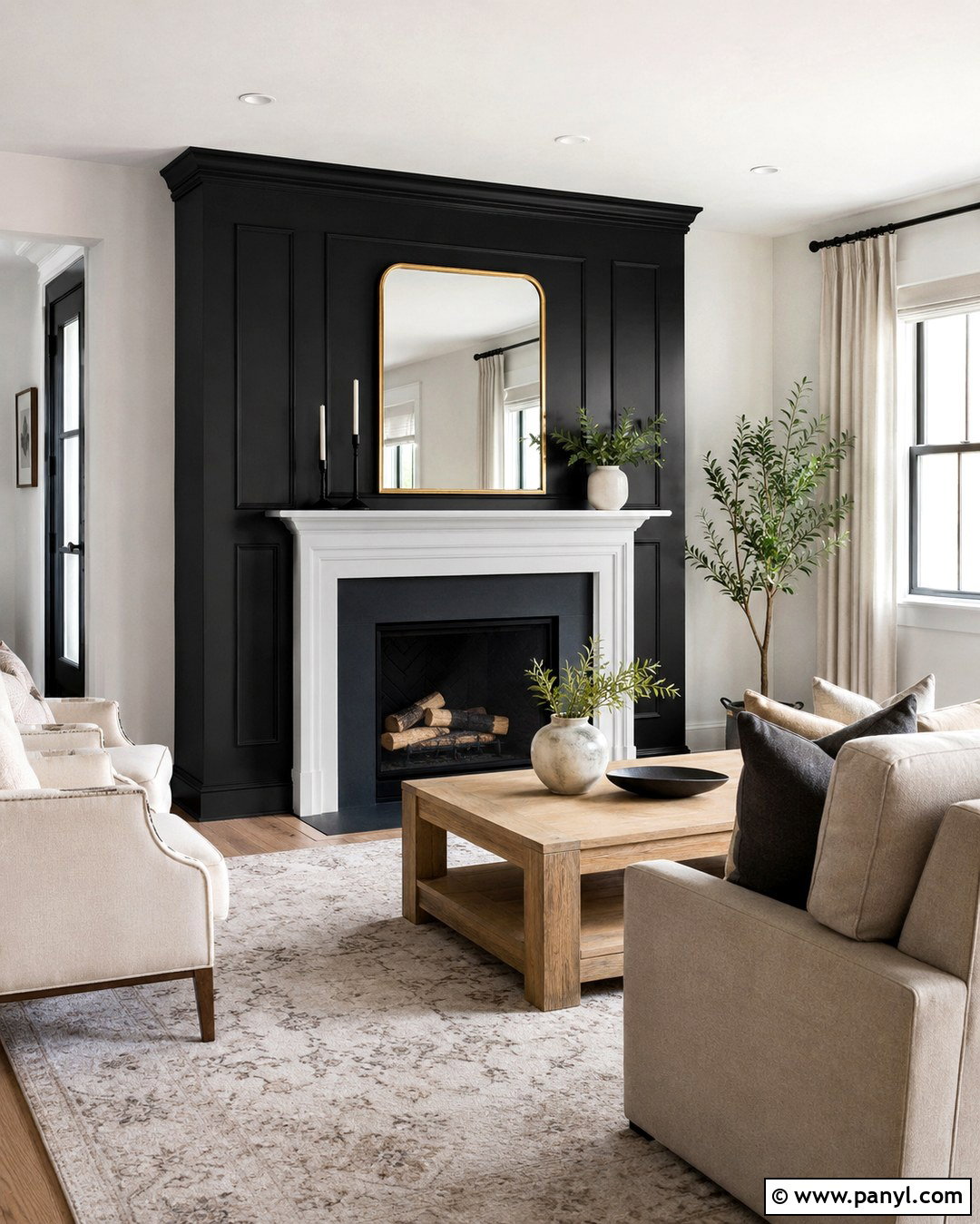 Matte Black Fireplace Accent Wall - 20 Black Accent Wall Living Room Fireplaces