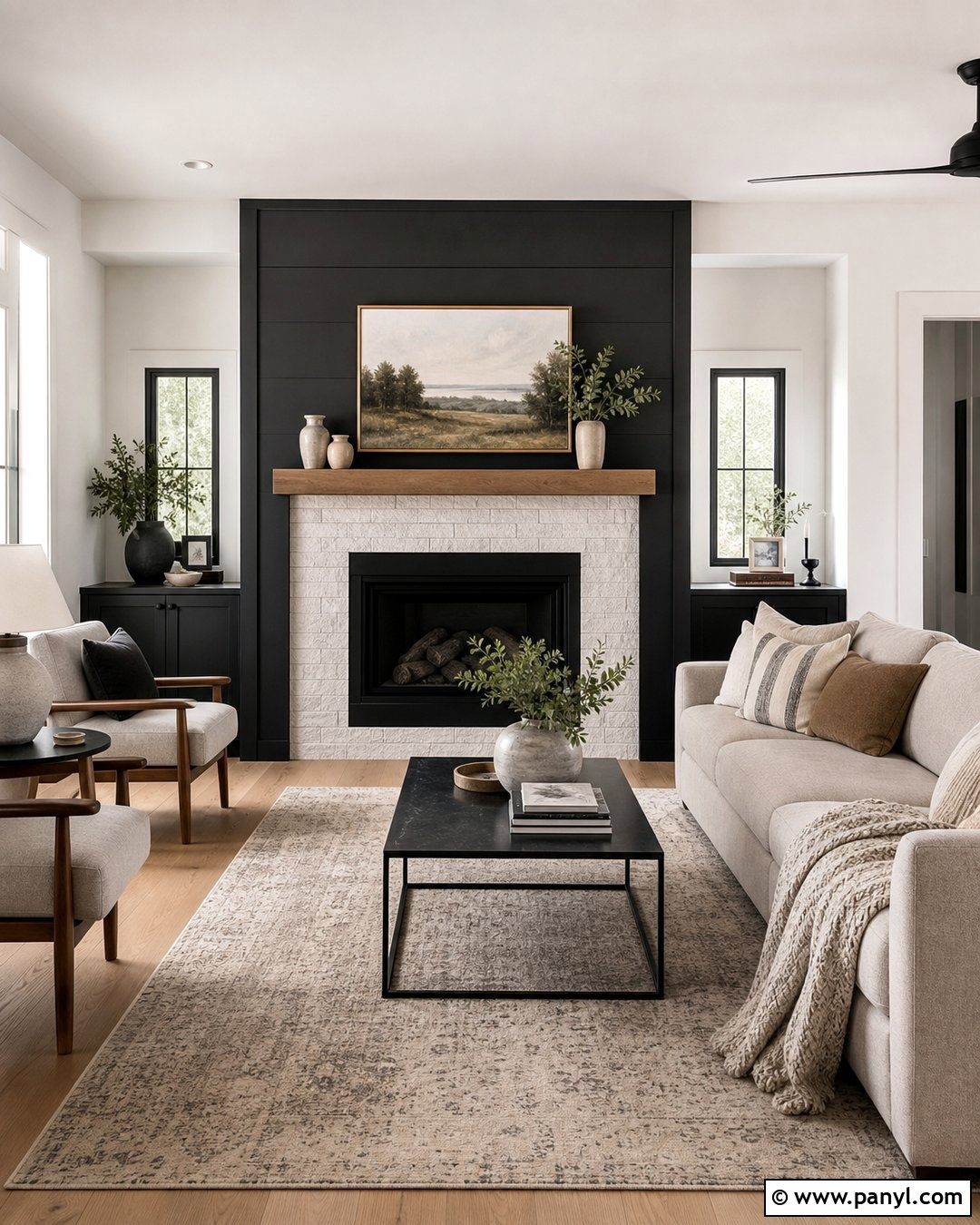 Matte Black Fireplace Accent Wall - 20 Black Accent Wall Fireplace Ideas