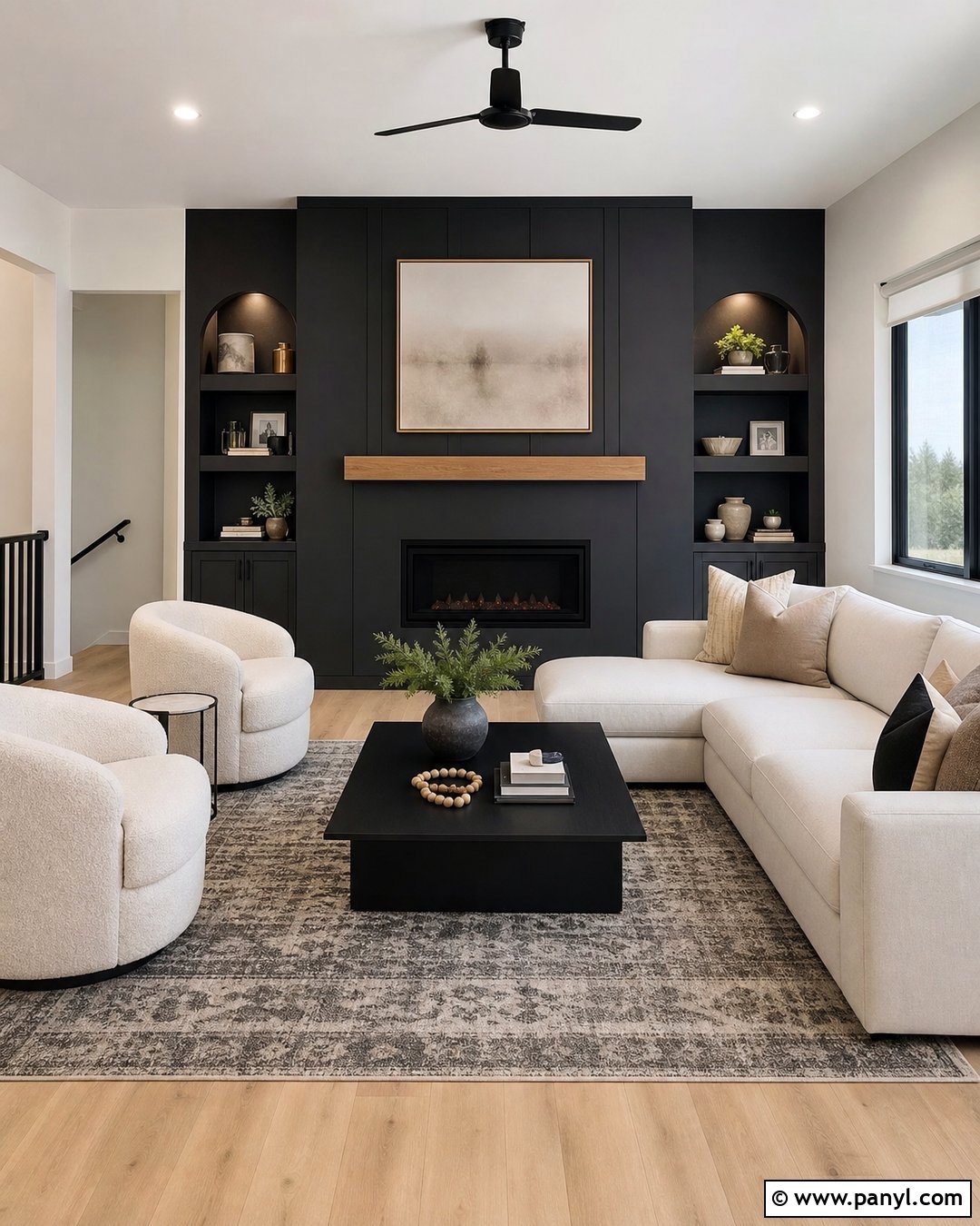 Matte Black Fireplace Wall - 25 Fireplace Wall Paint Ideas