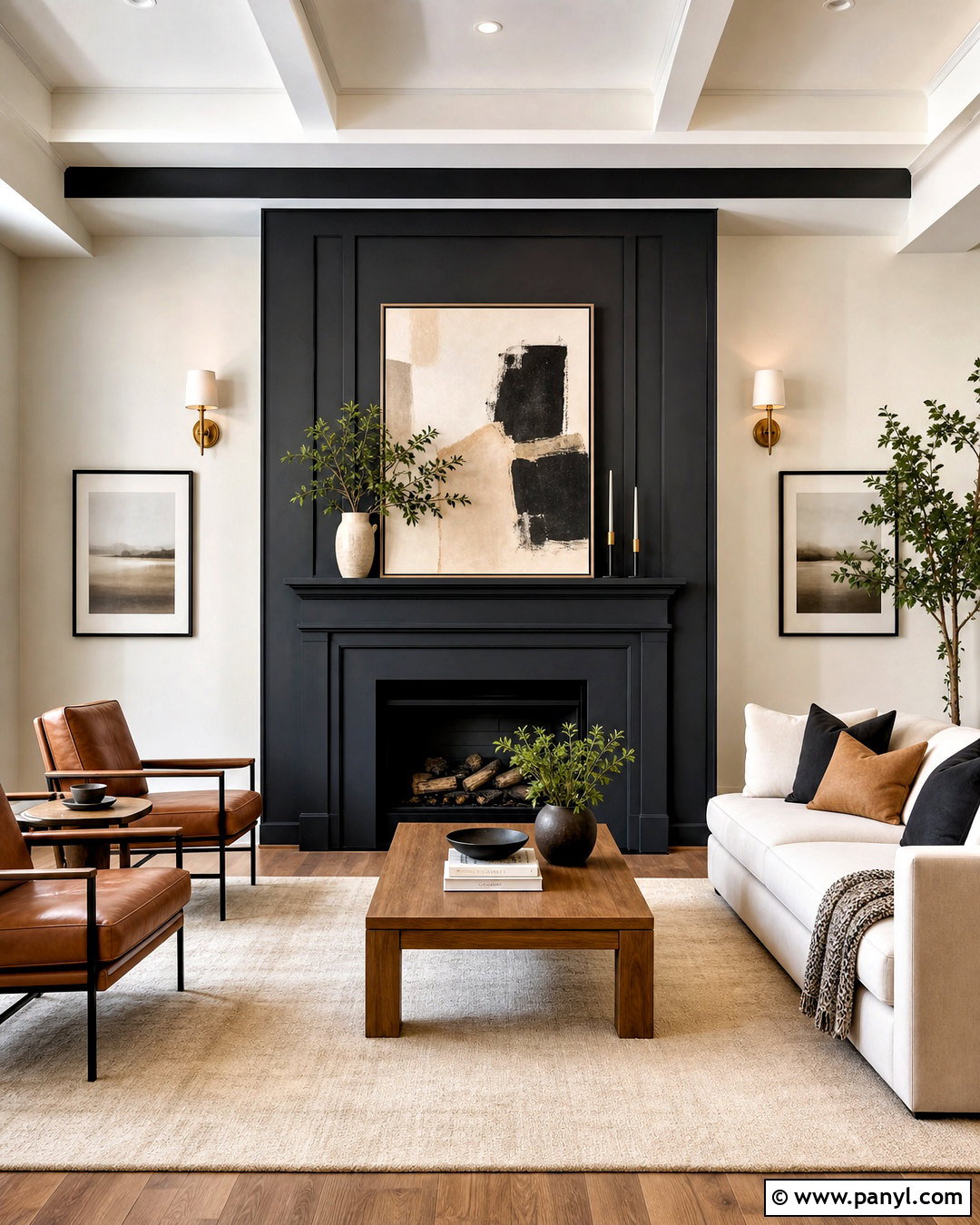 Matte Black Fireplace Wall - 20 dark fireplace wall ideas