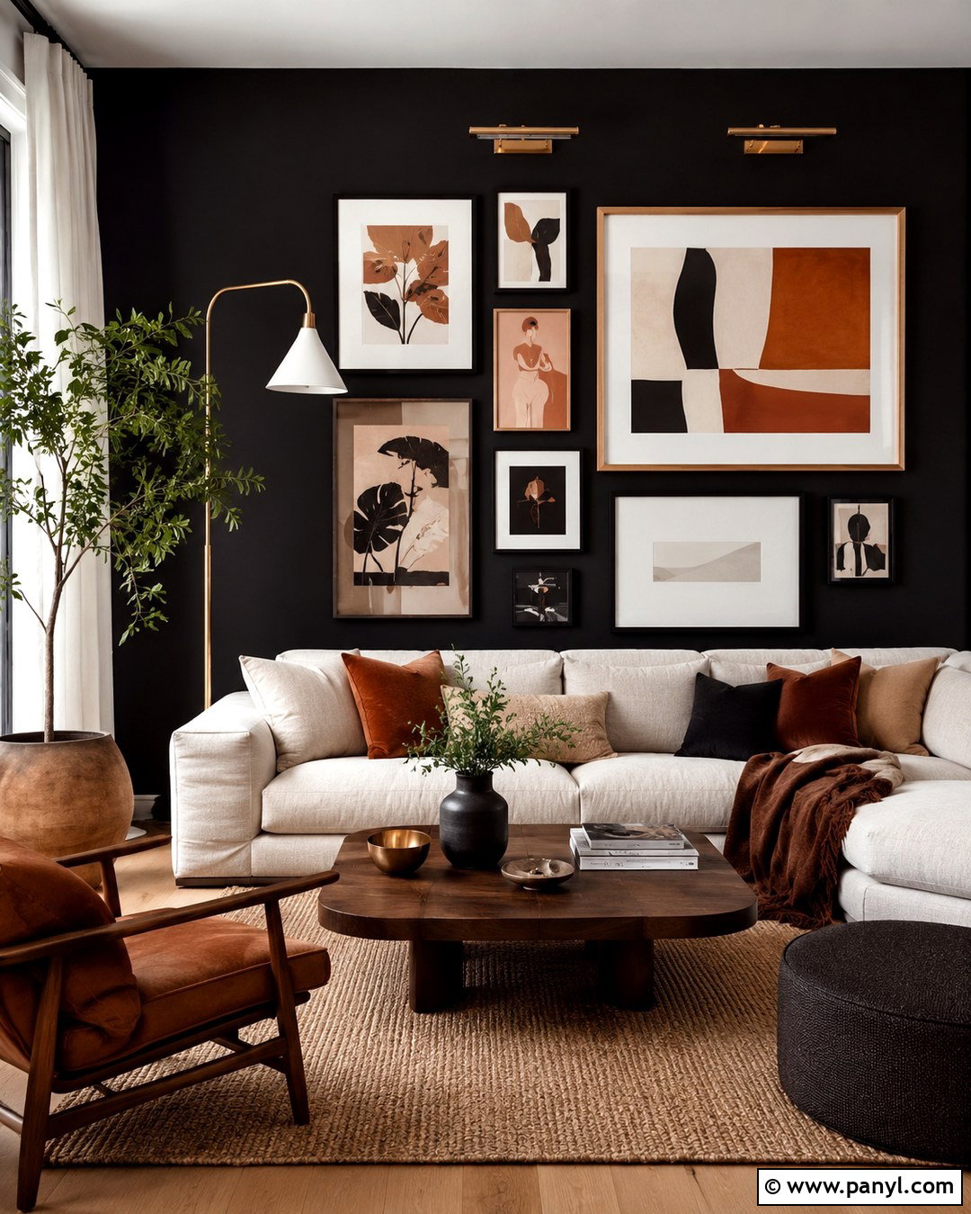 Matte Black Gallery Wall - 20 Mat Black Wall Ideas