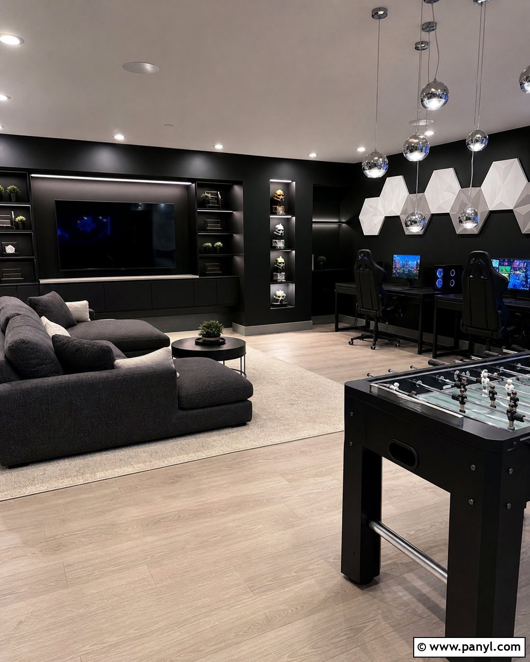 Matte Black Game Room - 20 Best Wall Color For Game Room Ideas