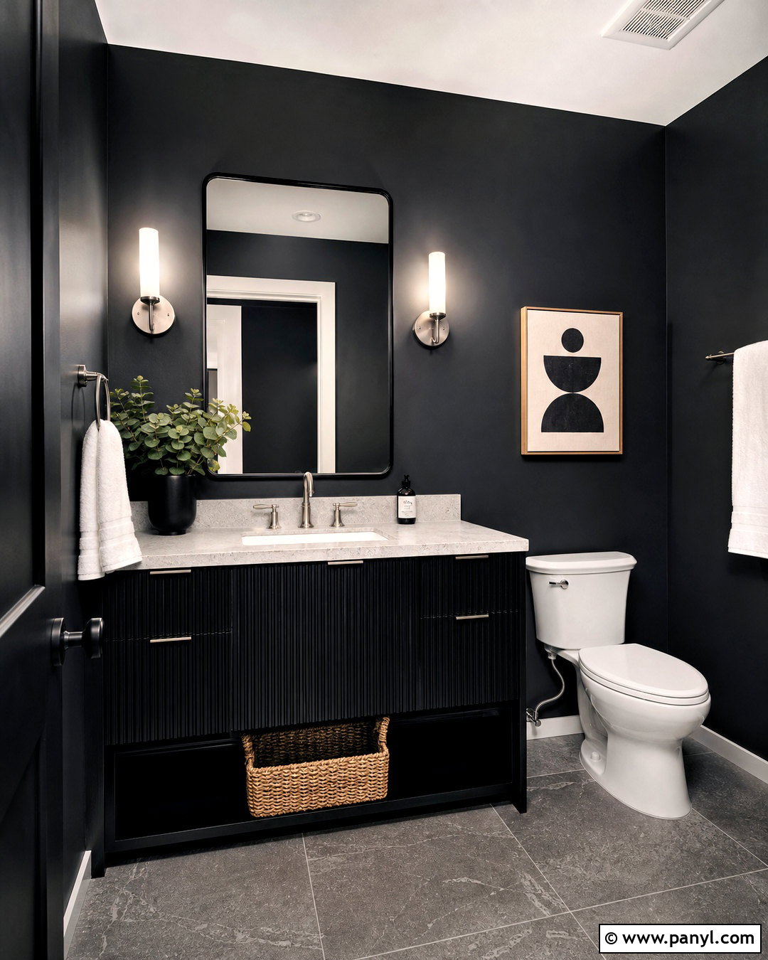 Matte Black Guest Bathroom - 20 black guest bathroom ideas