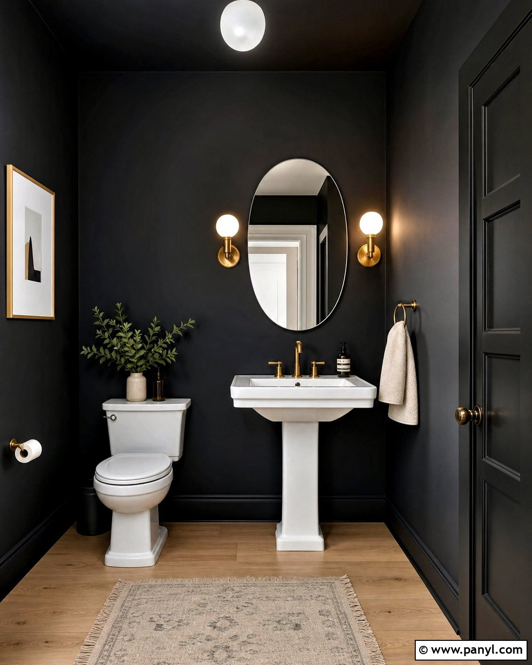 Matte Black Half Bathroom - 20 black half bathroom ideas