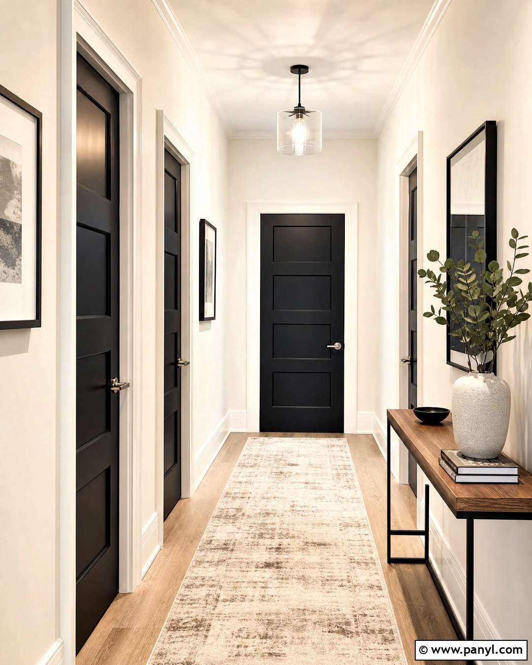 Matte Black Hallway Door - 20 black door interior design ideas