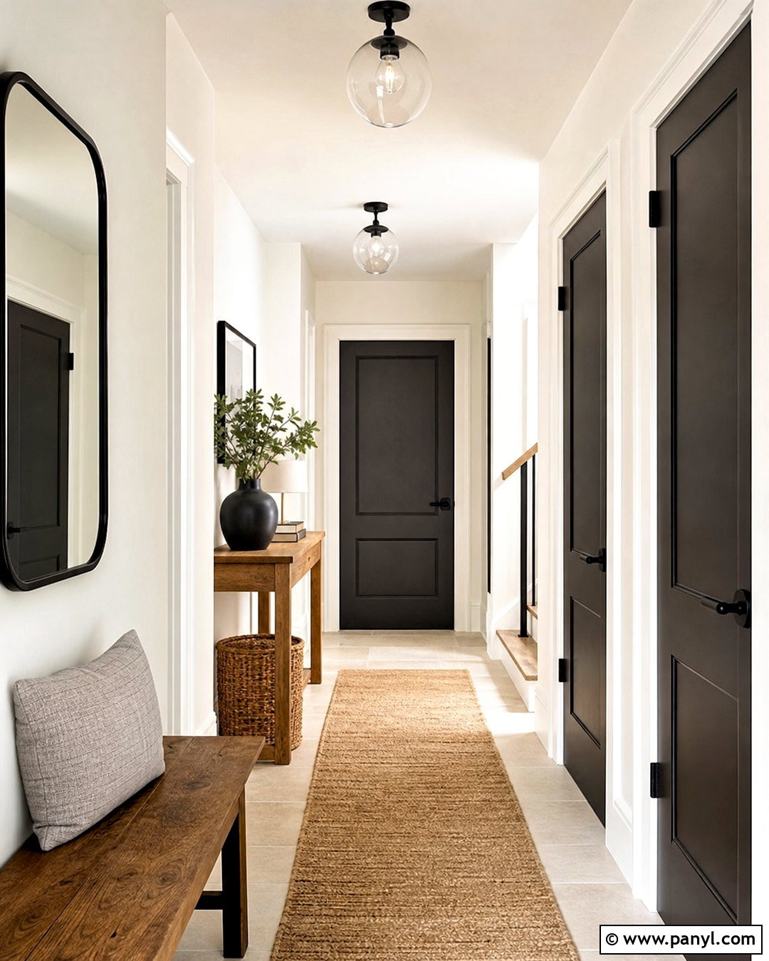 Matte Black Hallway Doors - 20 hallway door colors