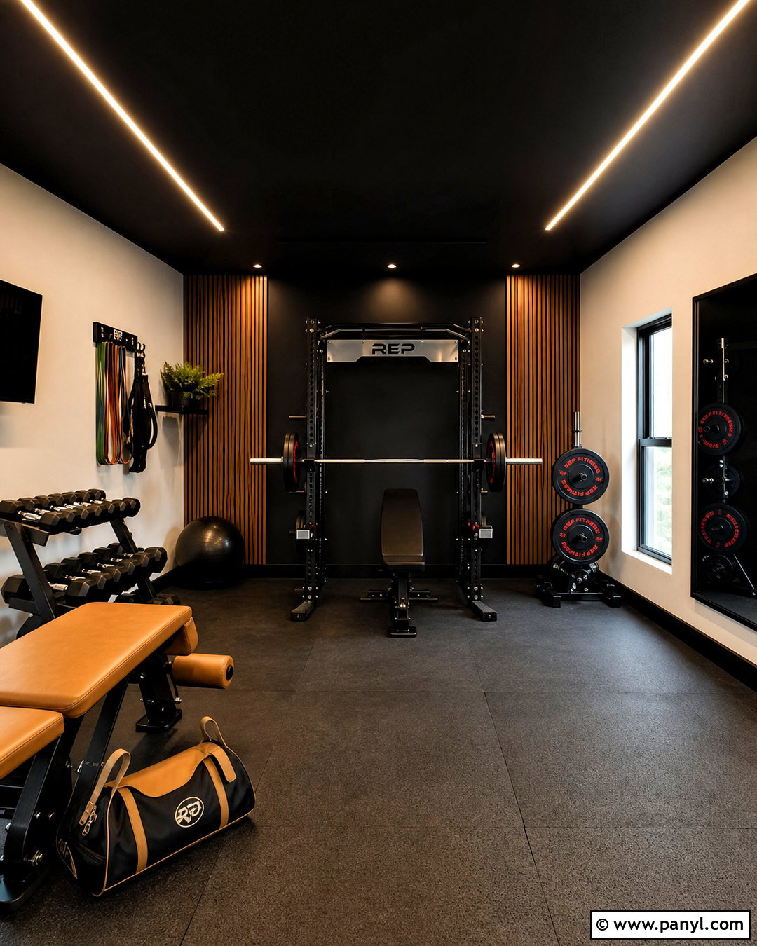 Matte Black Home Gym - 20 home gym colors paint ideas