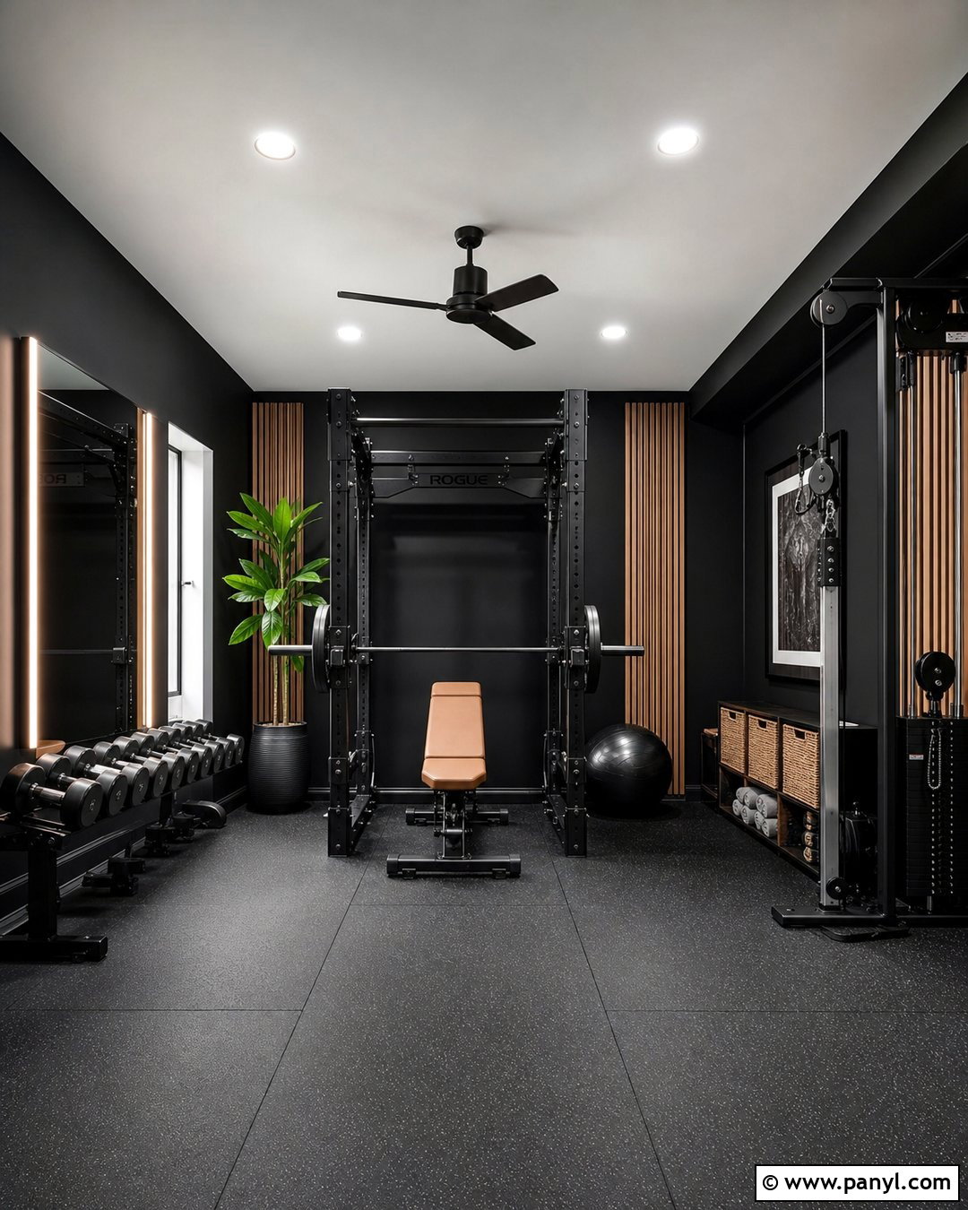 Matte Black Home Gym Walls - 30 Home Gym Wall Color Ideas
