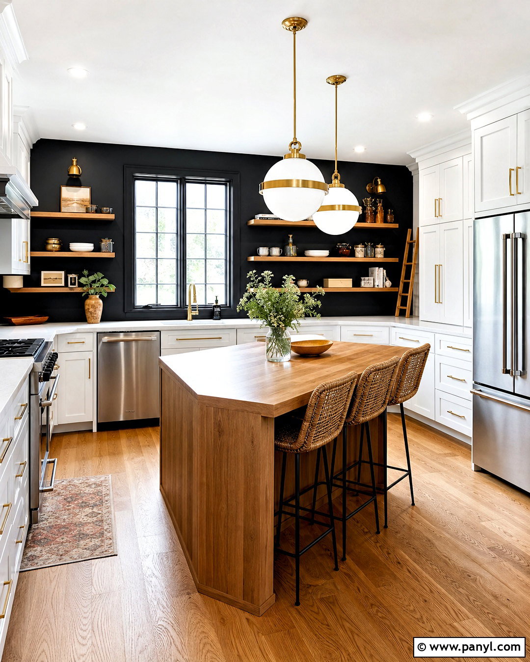 Matte Black Kitchen Wall With White Cabinets - 20 black kitchen wall ideas