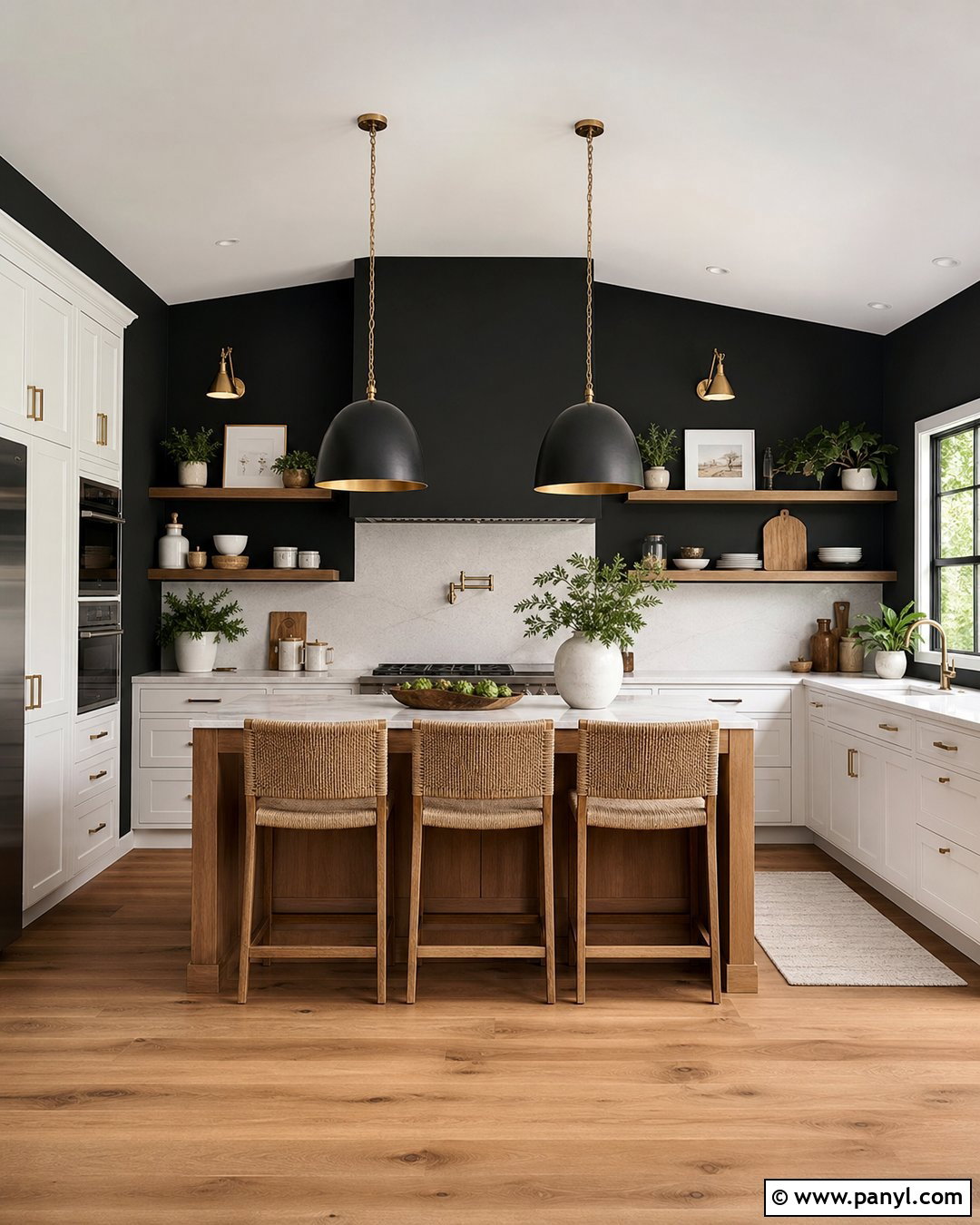 Matte Black Kitchen Walls - 30 dark wall paint ideas