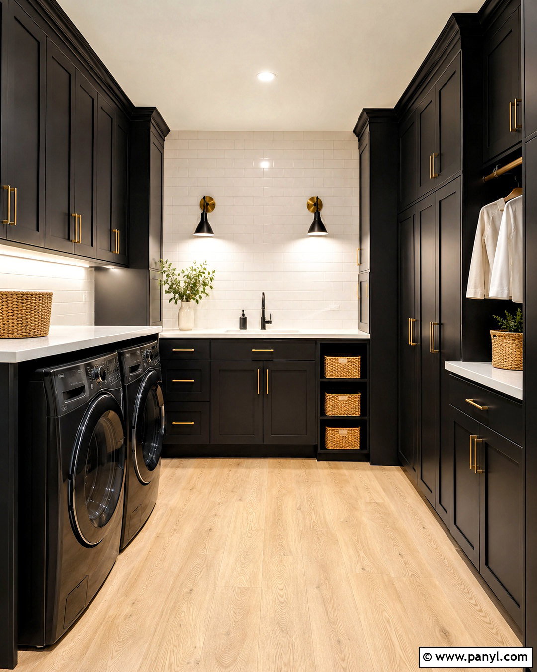 Matte Black Laundry Room - 20 dark laundry room ideas