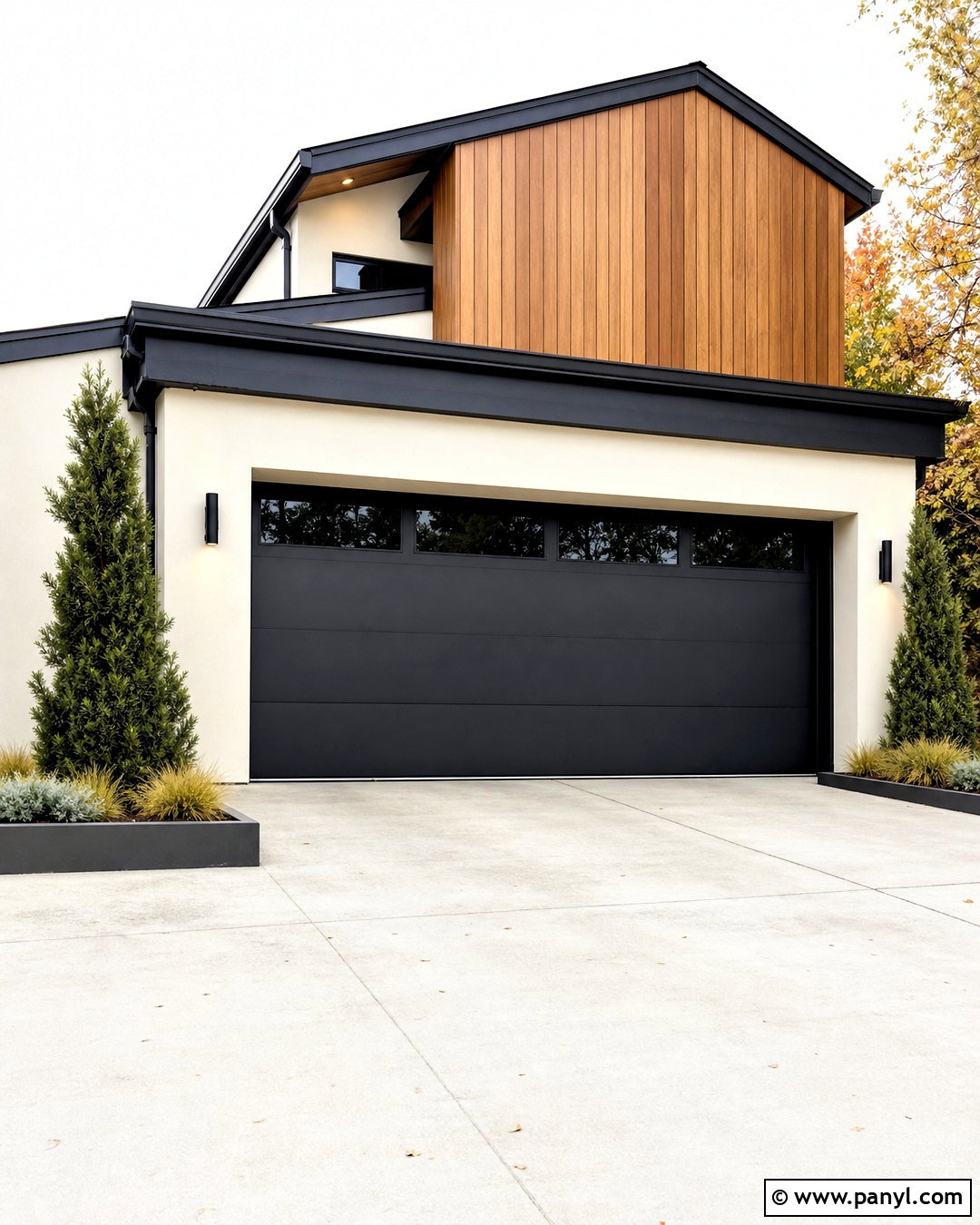 Matte Black Modern Garage Door - 20 garage door painting ideas