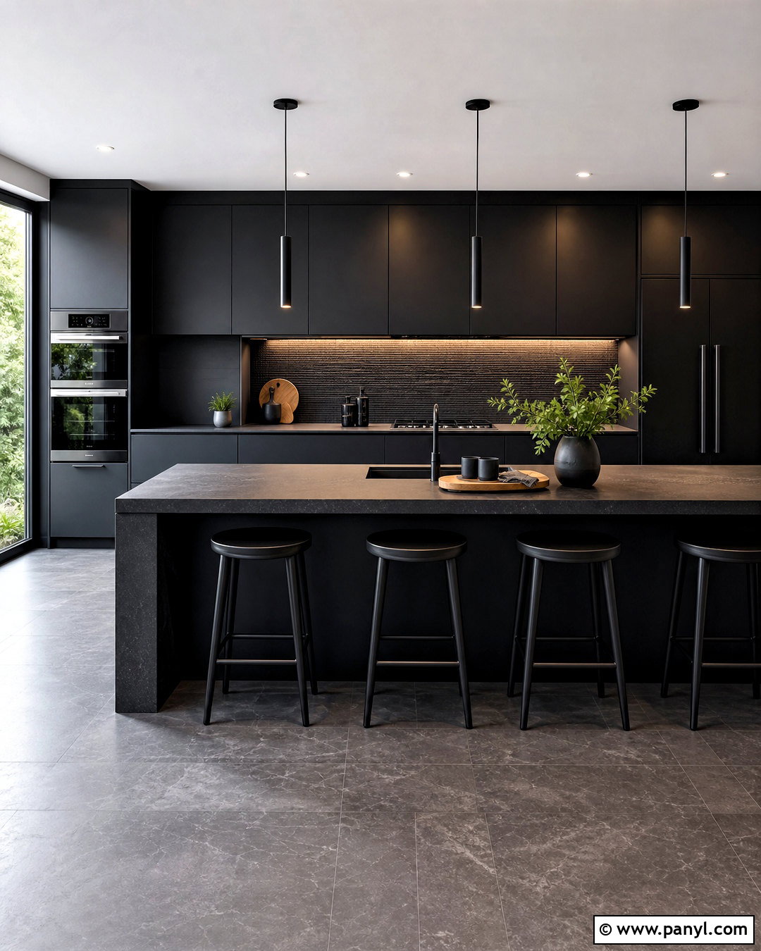 Matte Black Modern Kitchen - 20 all black kitchen ideas