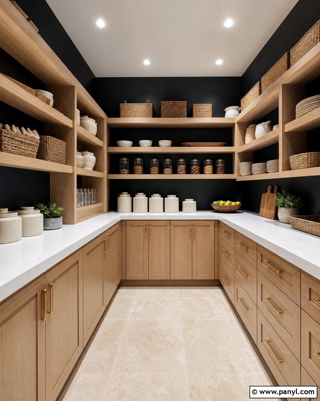 Matte Black Pantry Walls - 25 Pantry Wall Colors