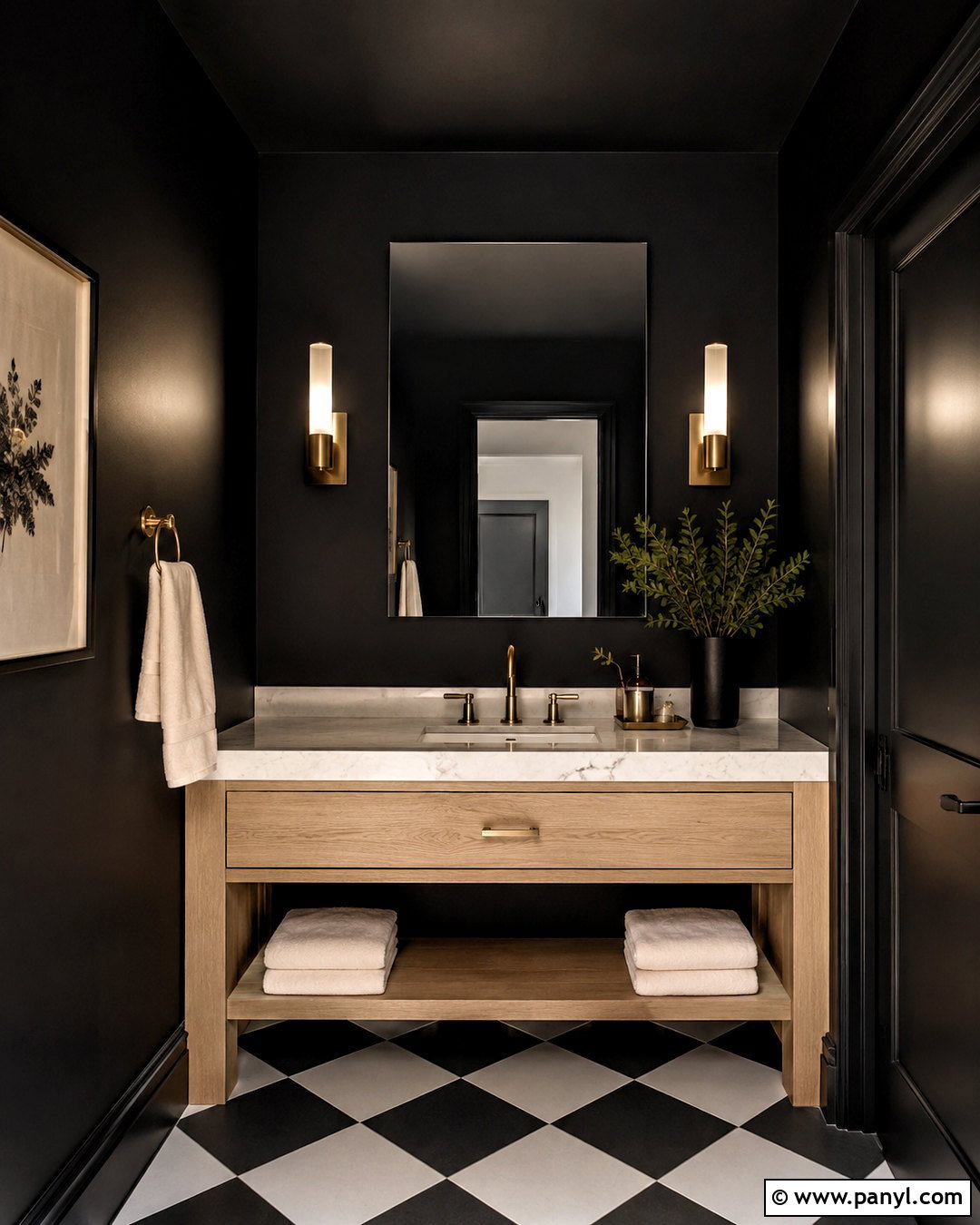 Matte Black Powder Room - 20 powder room paint colors