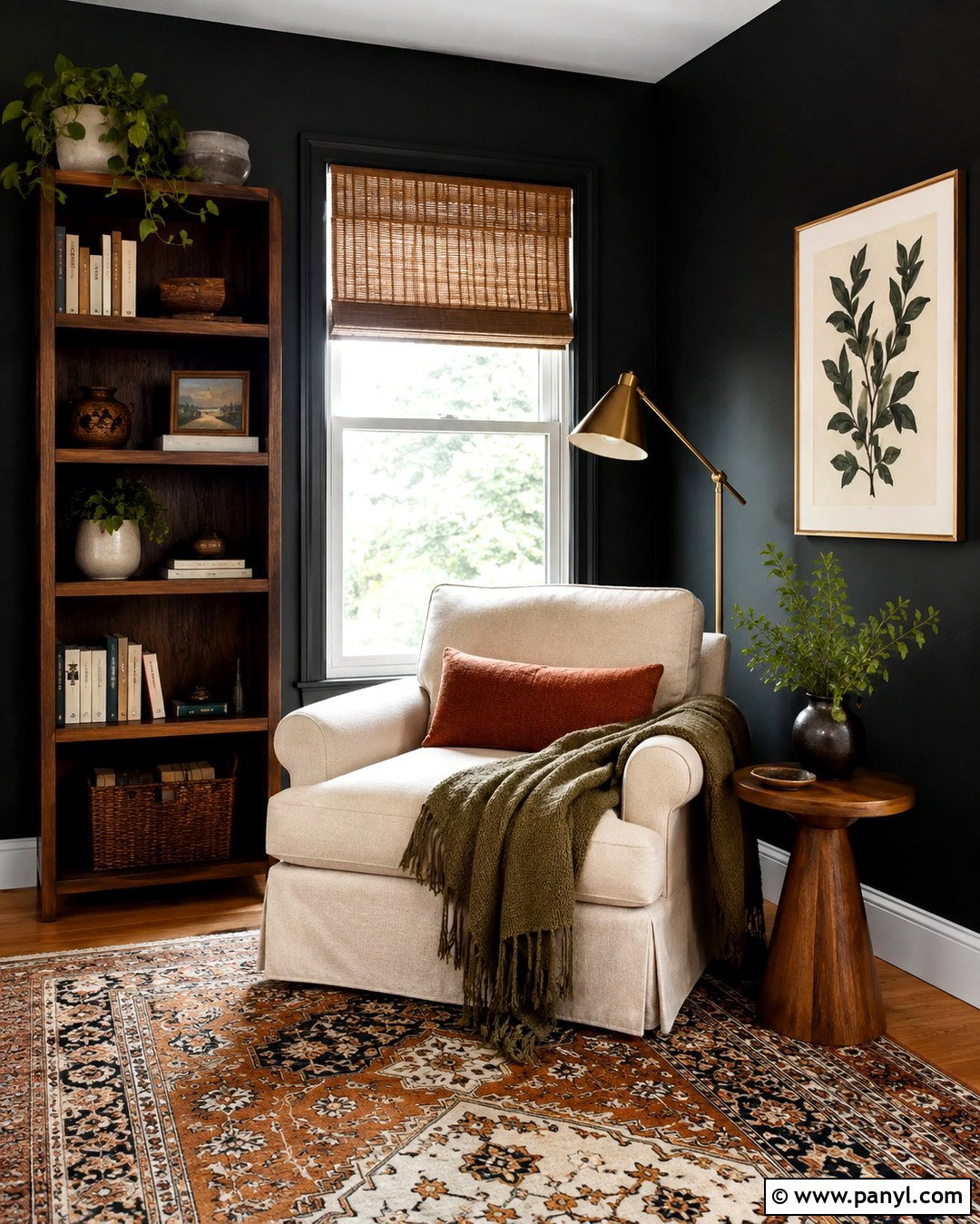 Matte Black Reading Nook Wall - 20 Mat Black Wall Ideas