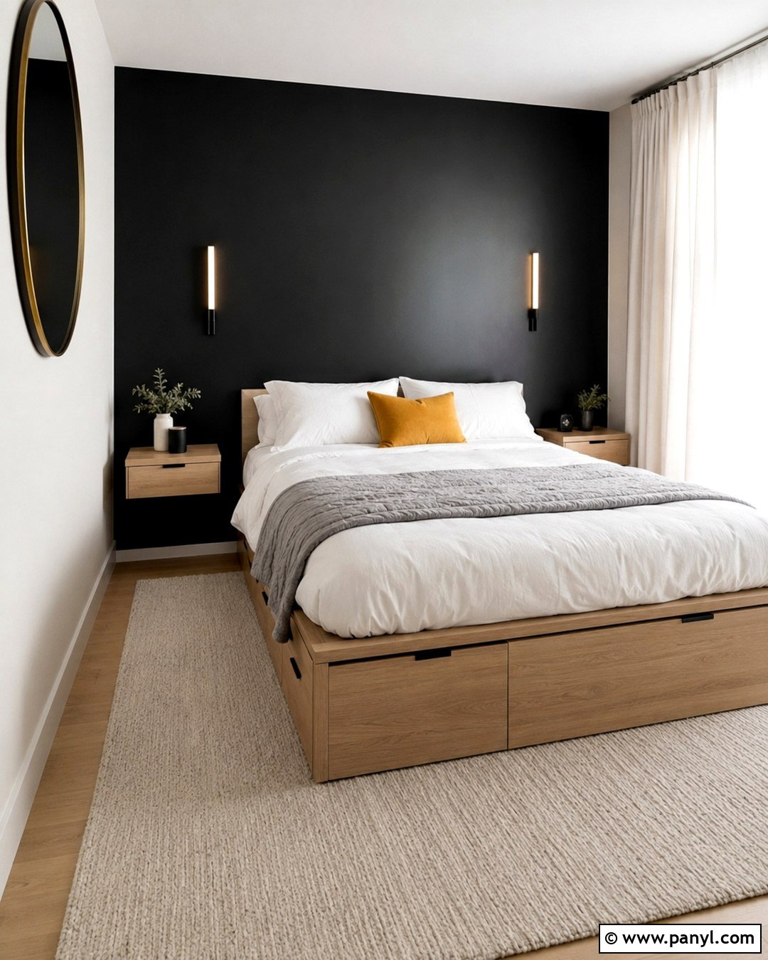 Matte Black Small Bedroom Wall - 20 Mat Black Wall Ideas
