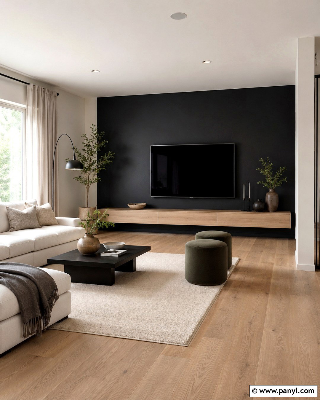 Matte Black TV Wall - 20 Tv Wall Dark Paint Ideas