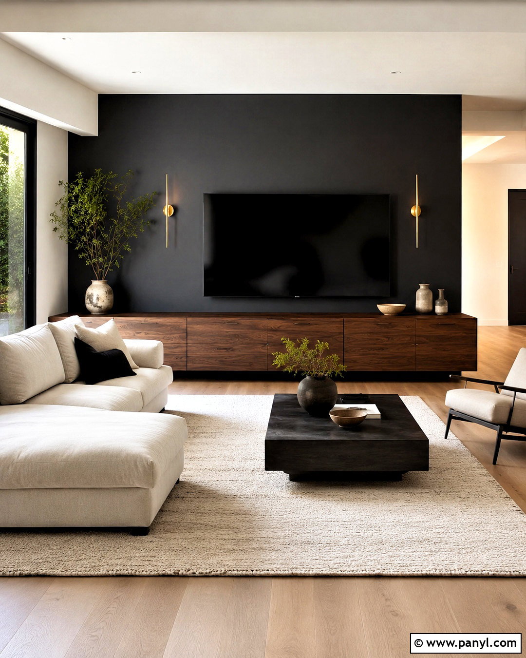 Matte Black TV Wall - 20 Wall Paint For Tv Wall Ideas