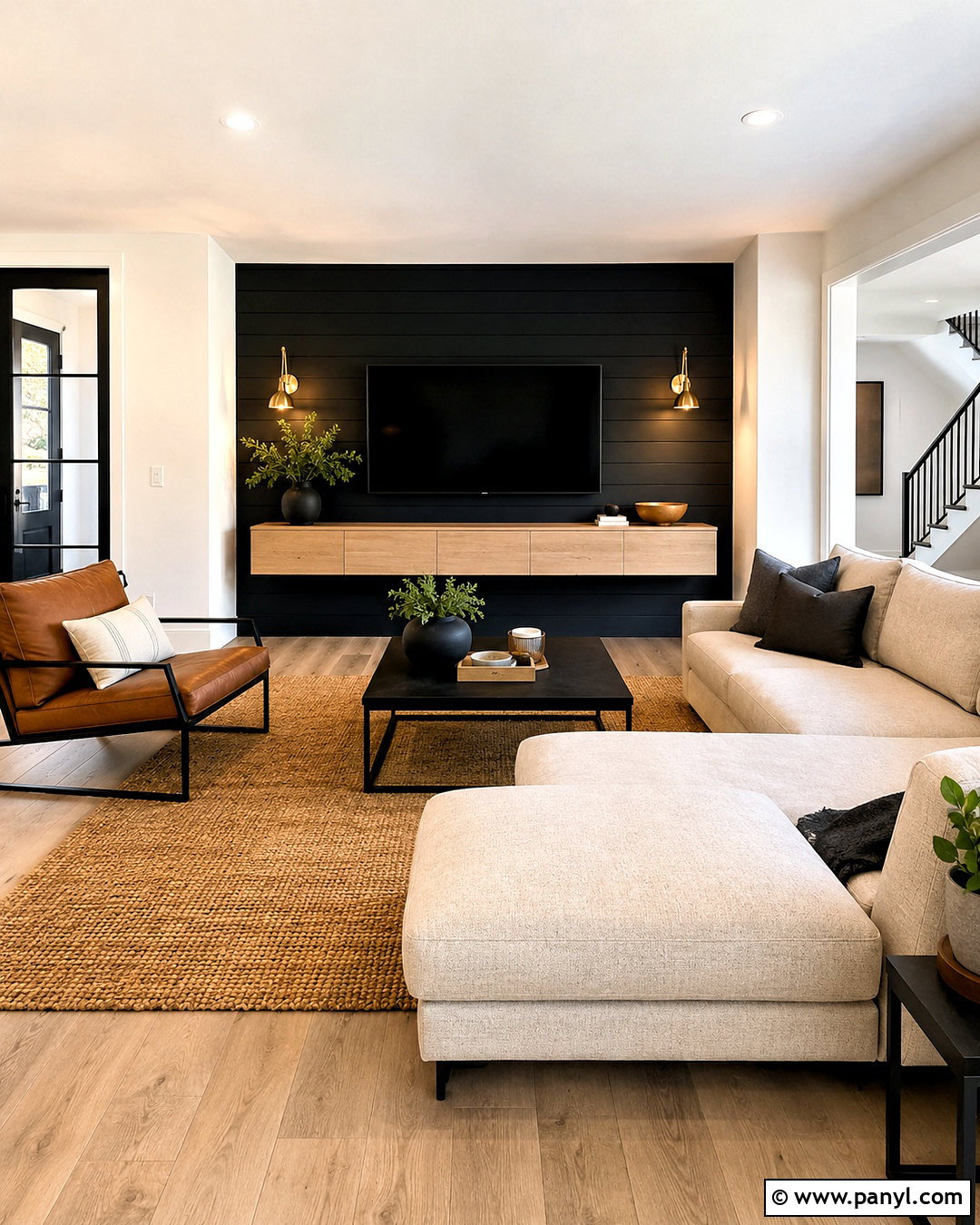 Matte Black TV Wall - 35 tv wall color ideas