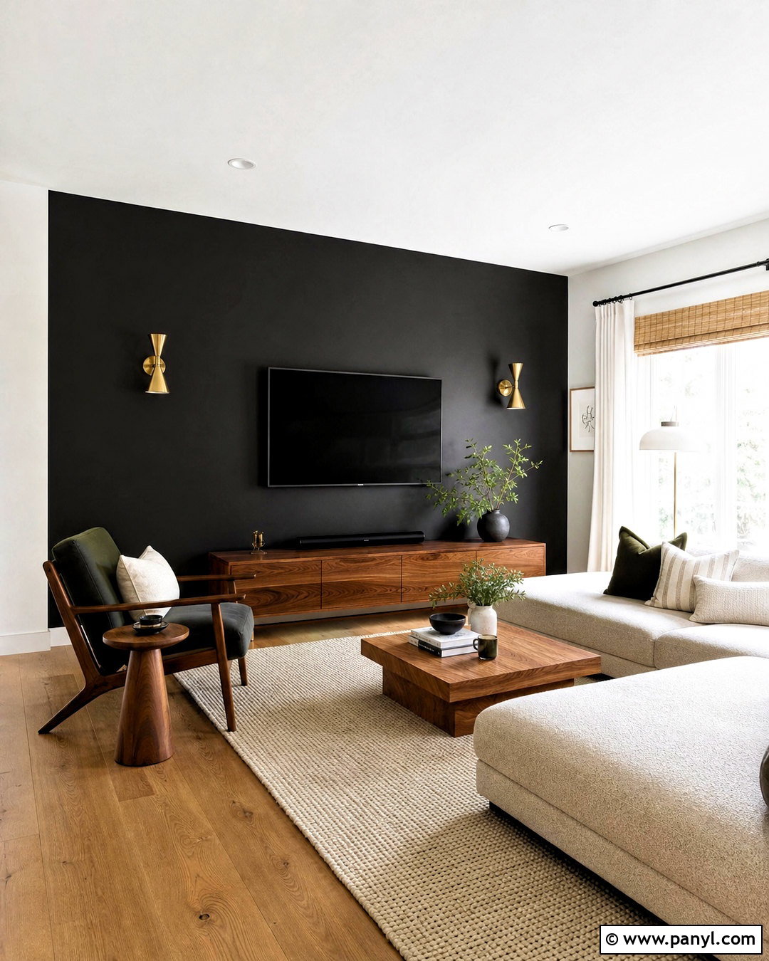 Matte Black TV Wall - 20 tv wall color ideas living room ideas