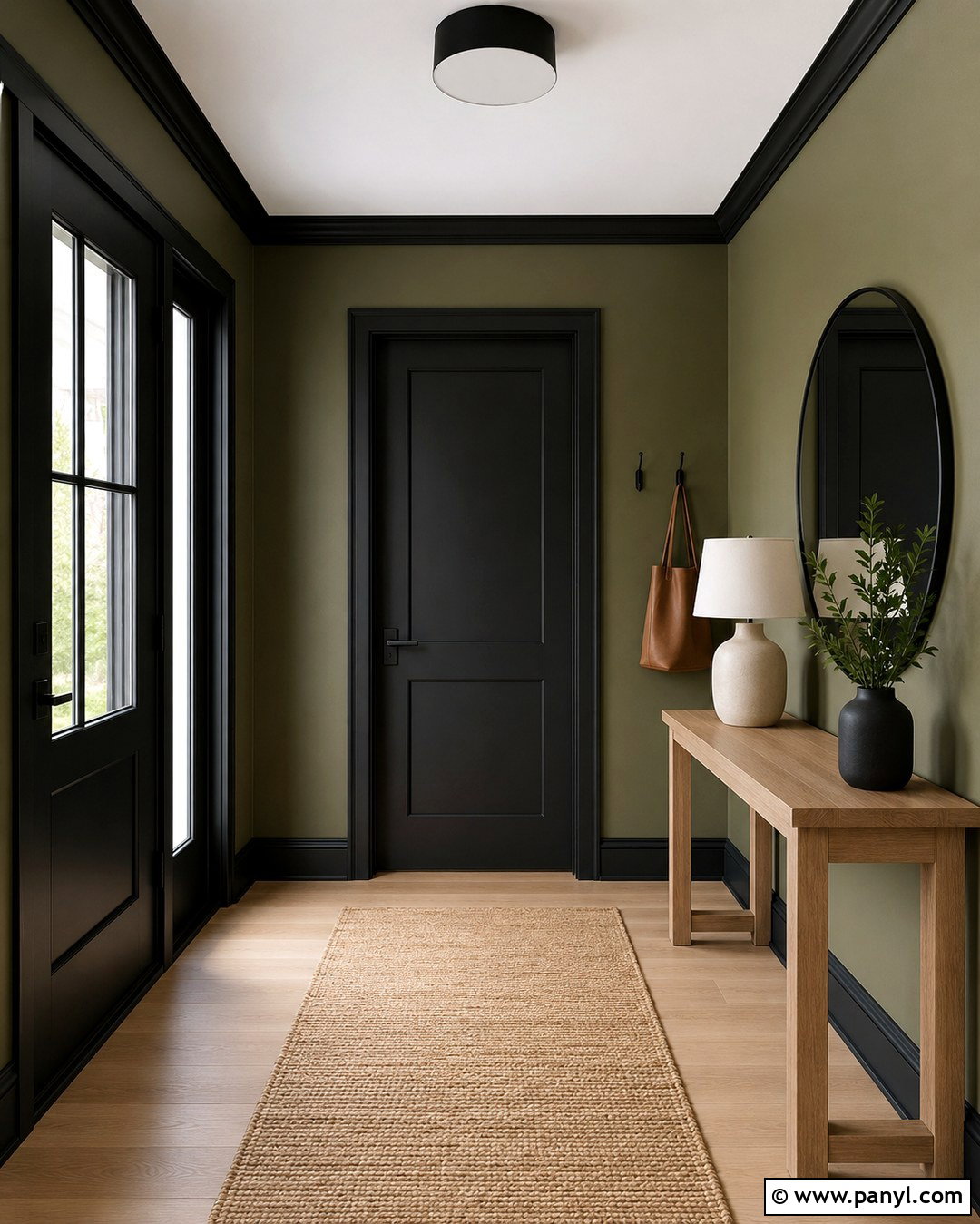 Matte Black Trim With Green Walls - 20 Trim Colors For Green Walls