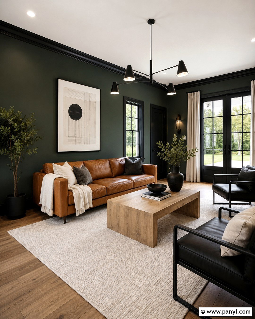 Matte Black Trim - 20 Trim Color For Dark Green Walls