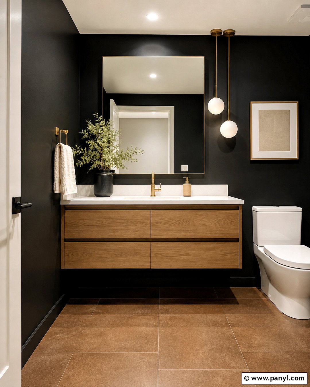 Matte Black Wall Color With Brown Tiles - 20 Wall Color With Brown Tiles