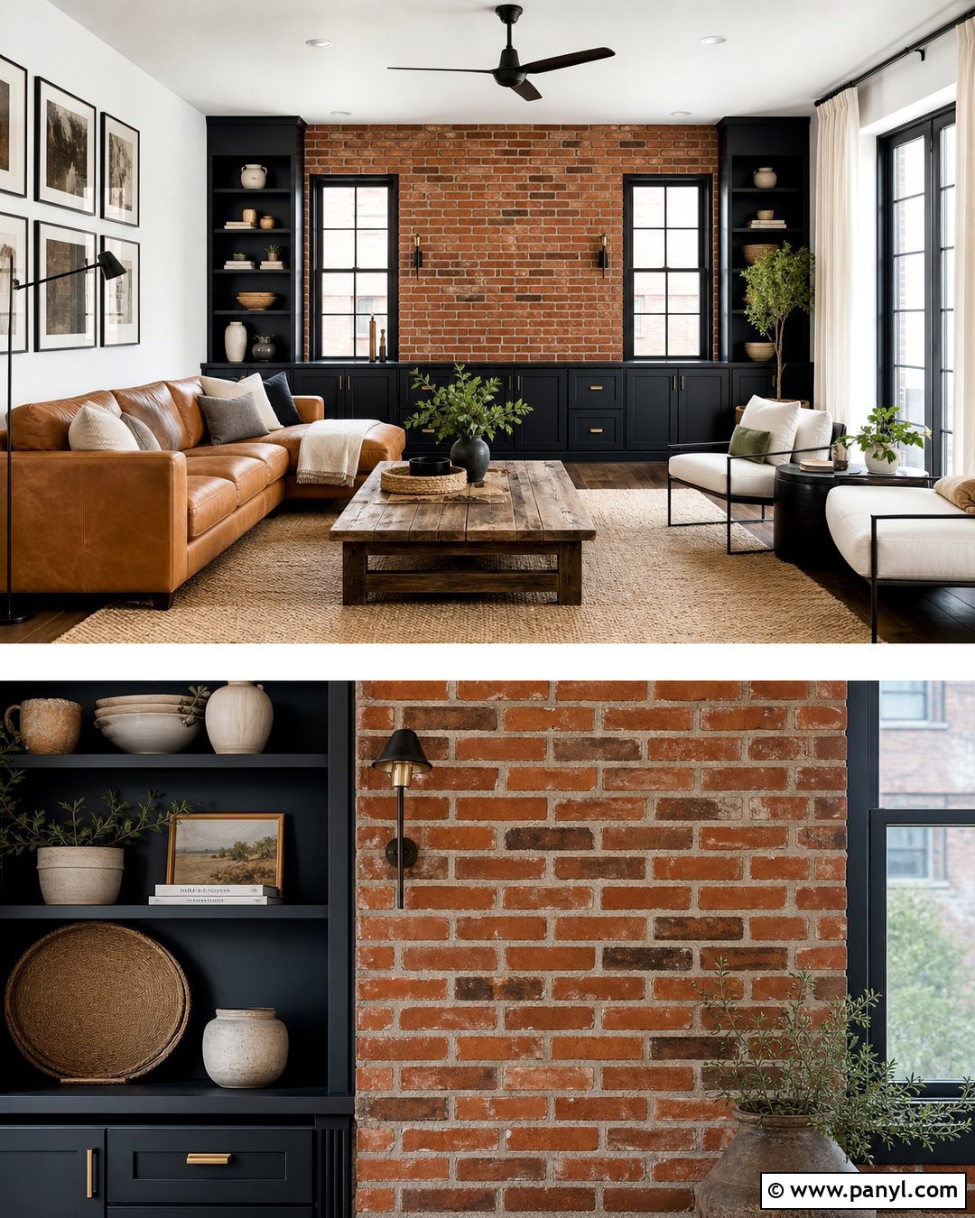 Matte Black With Red Brick Wall - 20 Brick Wall Color Matching Ideas