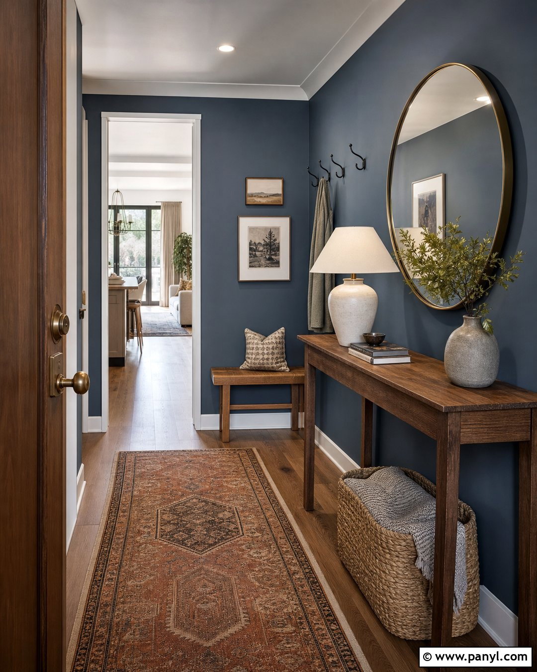 Matte Blue Gray Entryway - 20 Matte Blue Wall Color Ideas