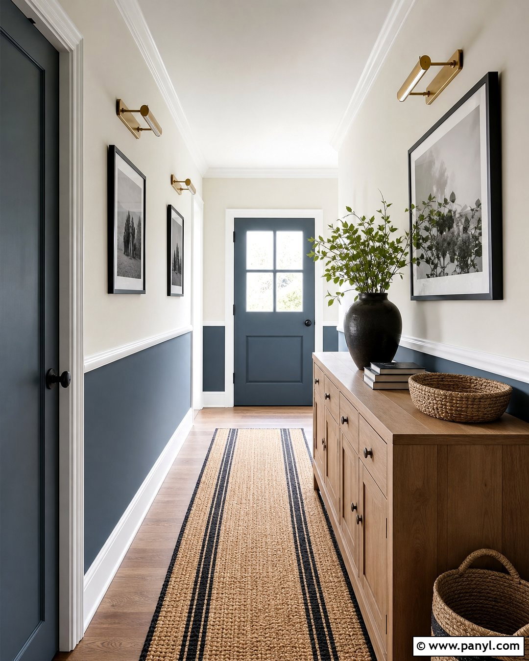 Matte Blue Two Tone Hallway - 20 Matte Blue Wall Color Ideas