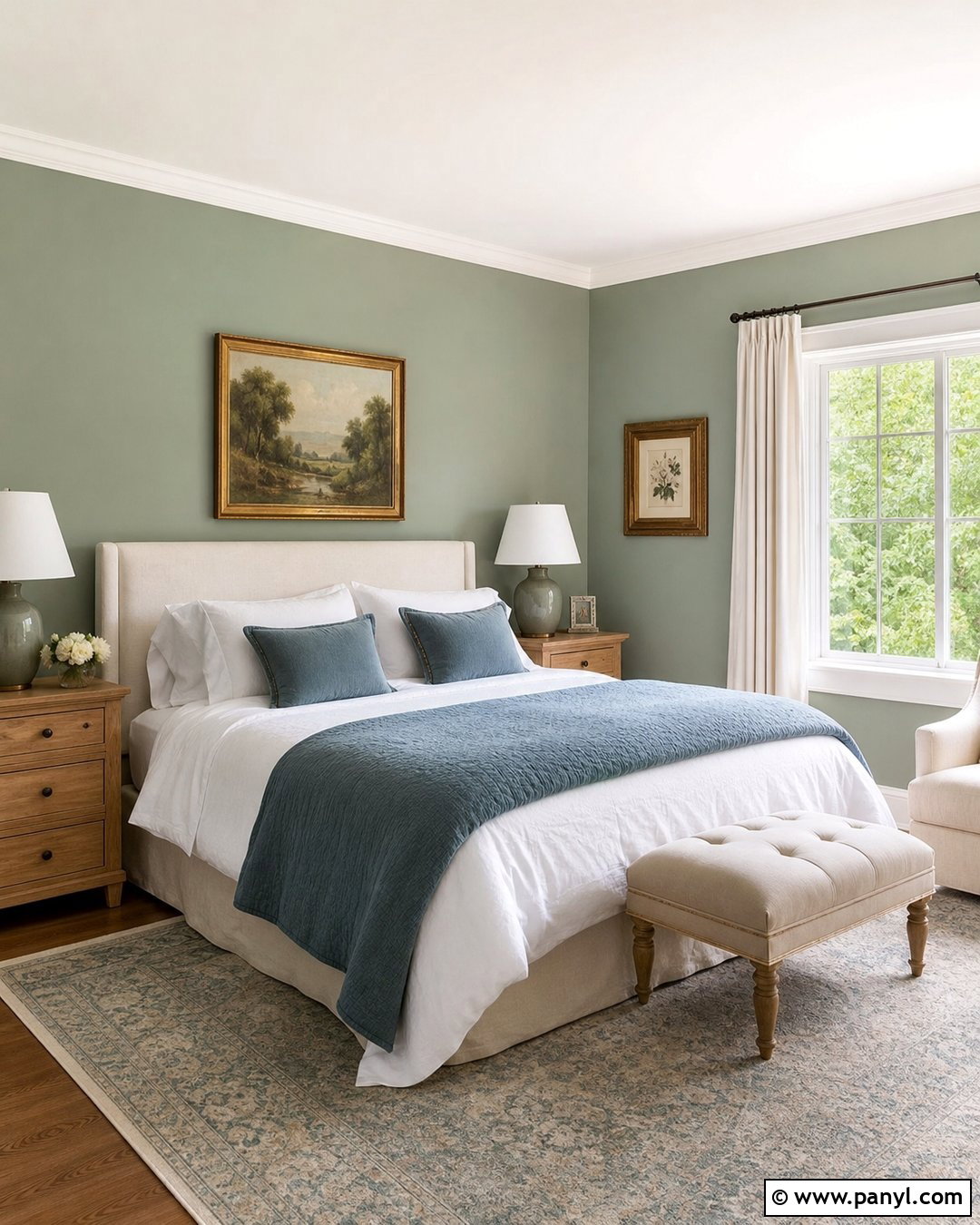Matte Celadon Green Guest Room Walls - 20 Matte Green Wall Color Ideas