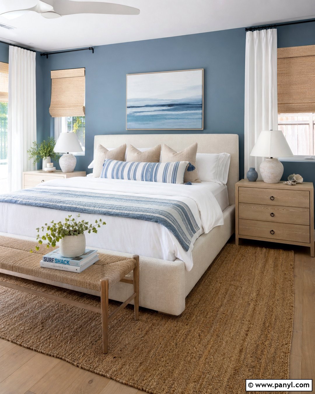 Matte Coastal Blue Bedroom - 20 Matte Blue Wall Color Ideas