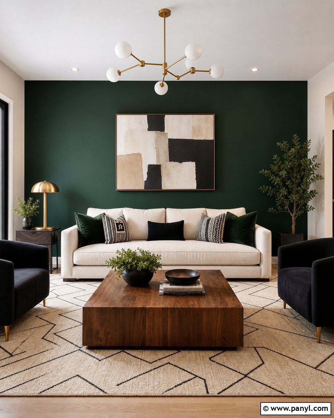Matte Emerald Green Accent Wall - 20 Matte Green Wall Color Ideas