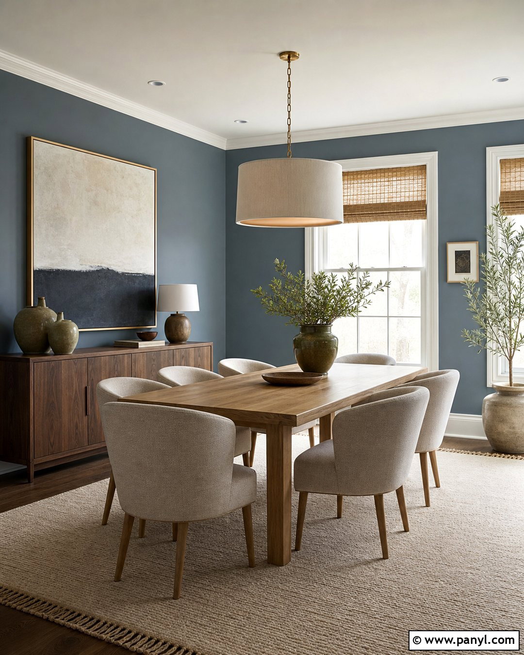Matte Slate Blue Dining Room - 20 Matte Blue Wall Color Ideas