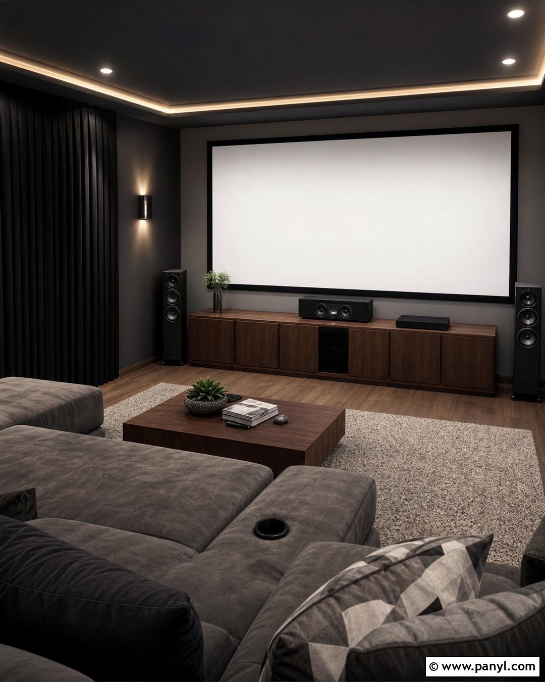 Matte White Projector Wall - 20 Projector Wall Color Ideas