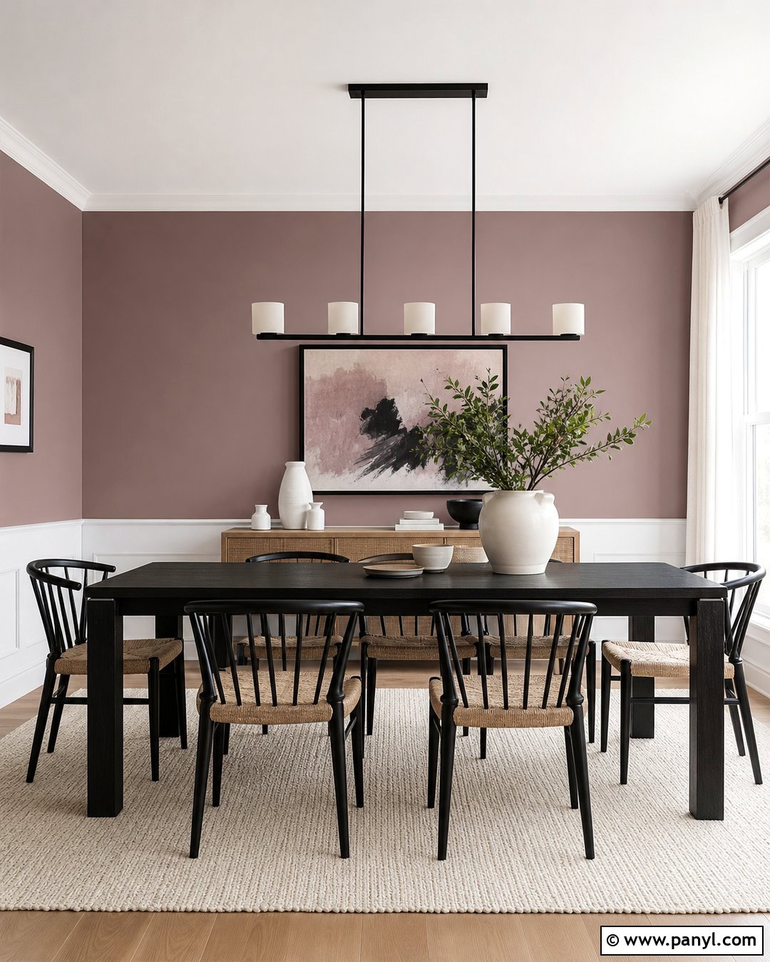 Mauve And Black Dining Room - 35 Mauve Wall Color Ideas