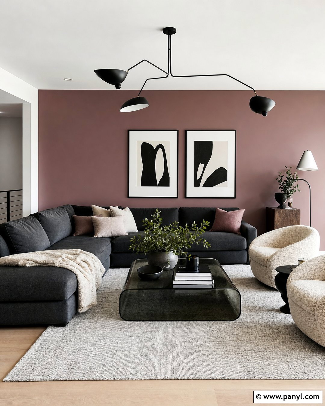 Mauve And Charcoal Accent Wall - 30 Mauve Accent Wall Ideas