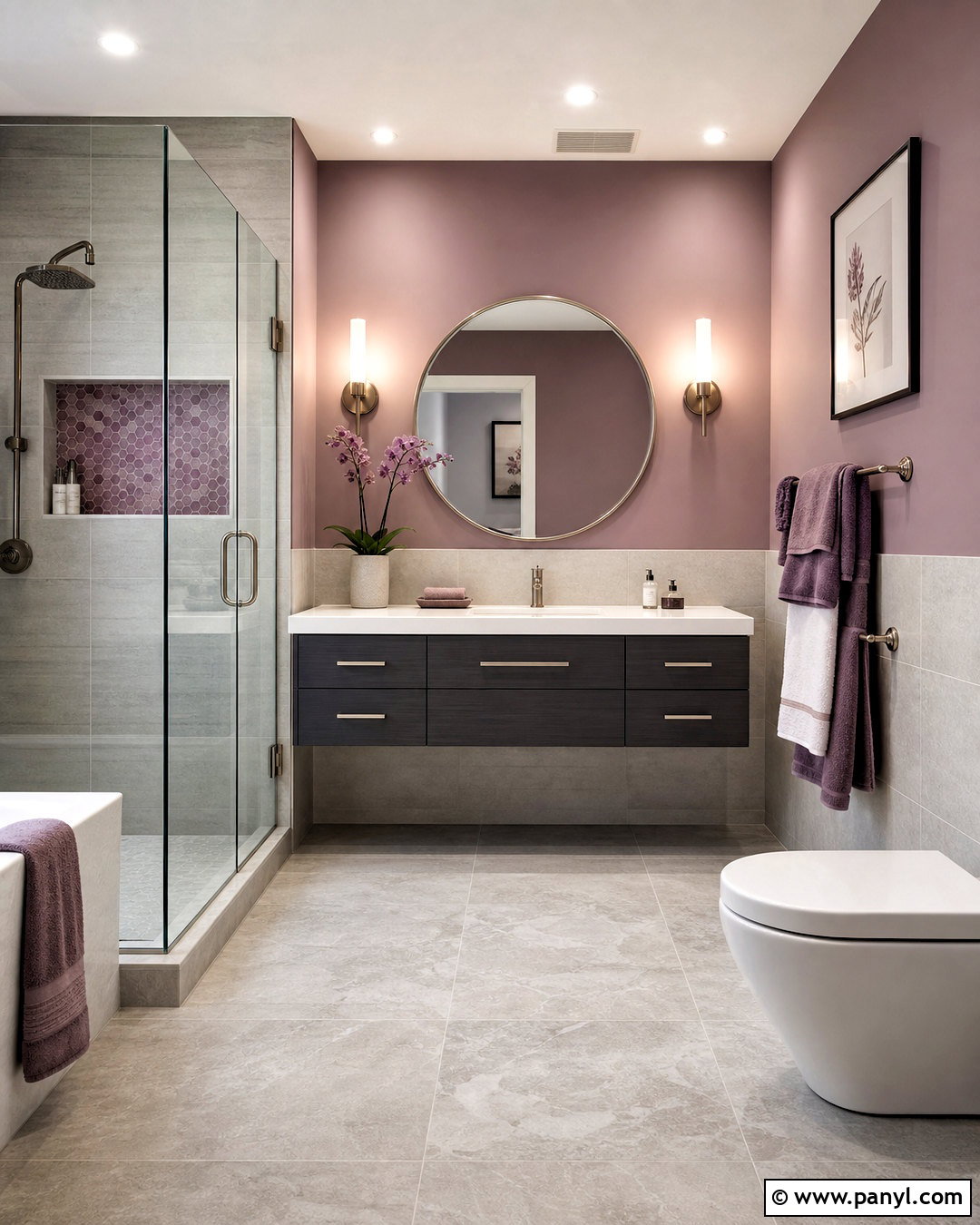 Mauve And Gray Bathroom - 20 purple bathroom ideas