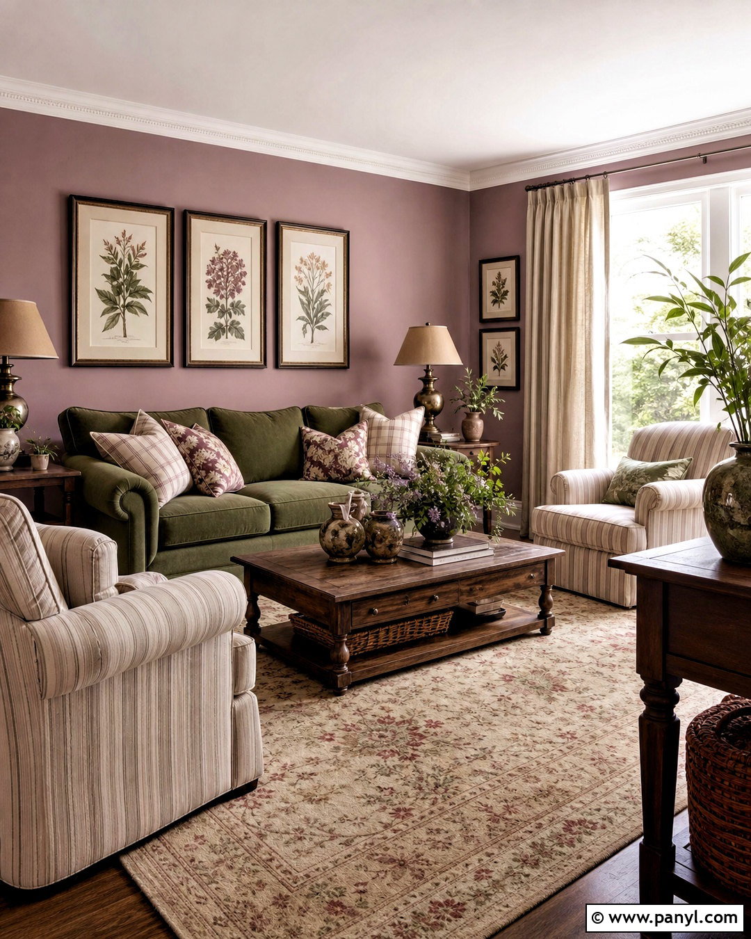 Mauve And Moss Green Living Room - 20 purple and green living room ideas