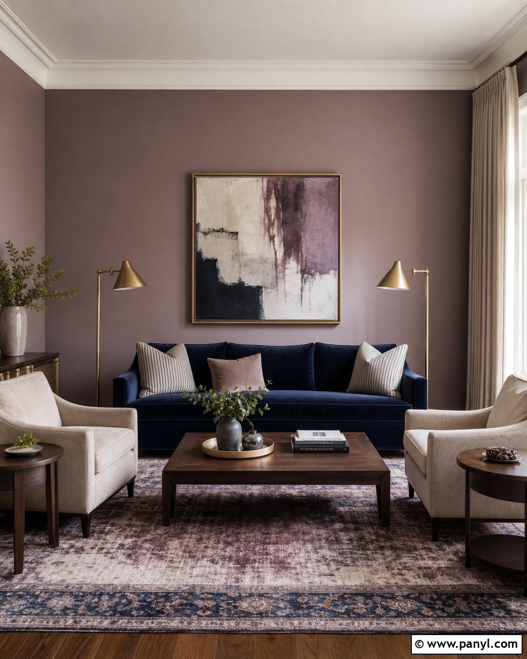 Mauve And Navy Living Room - 35 Mauve Wall Color Ideas