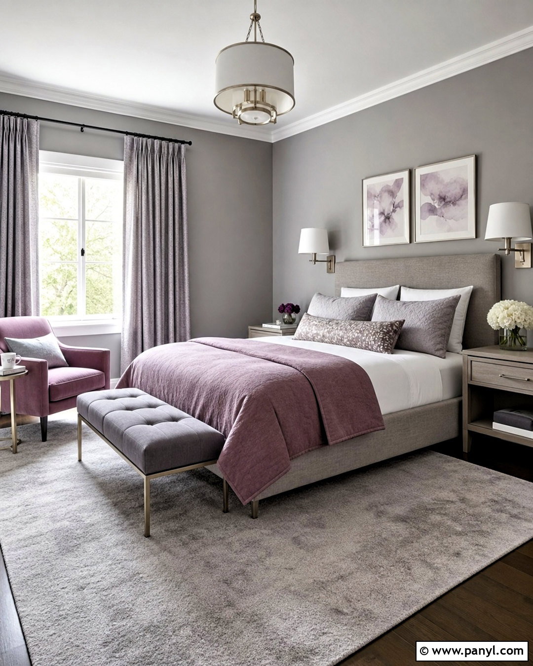 Mauve And Soft Gray Bedroom - 20 mauve bedroom color scheme ideas