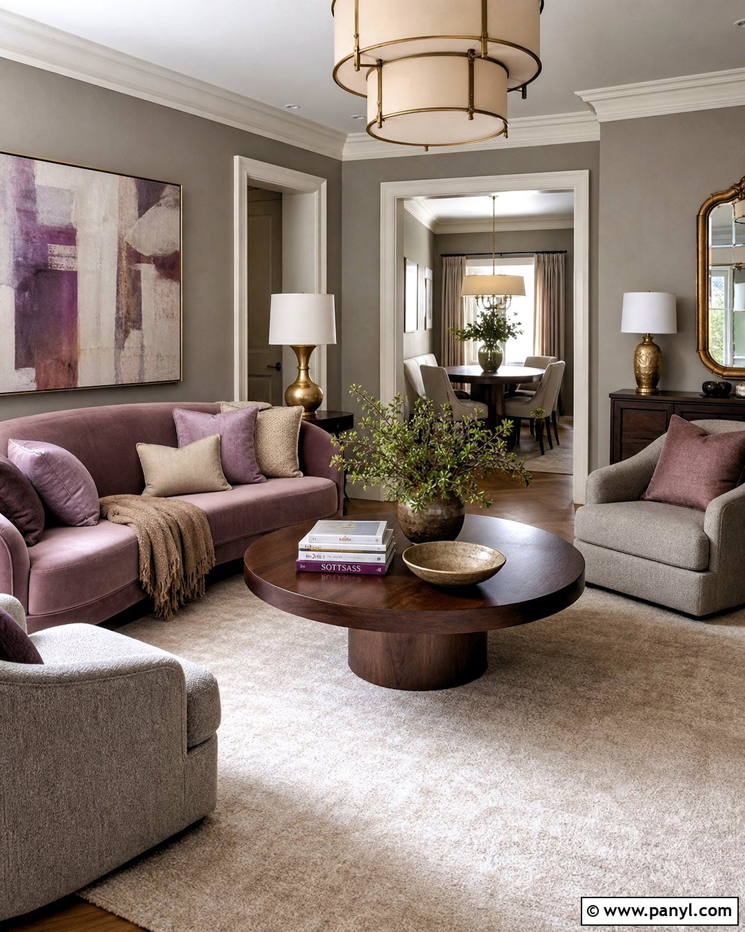 Mauve And Warm Grey Living Room - 20 purple and grey living room ideas