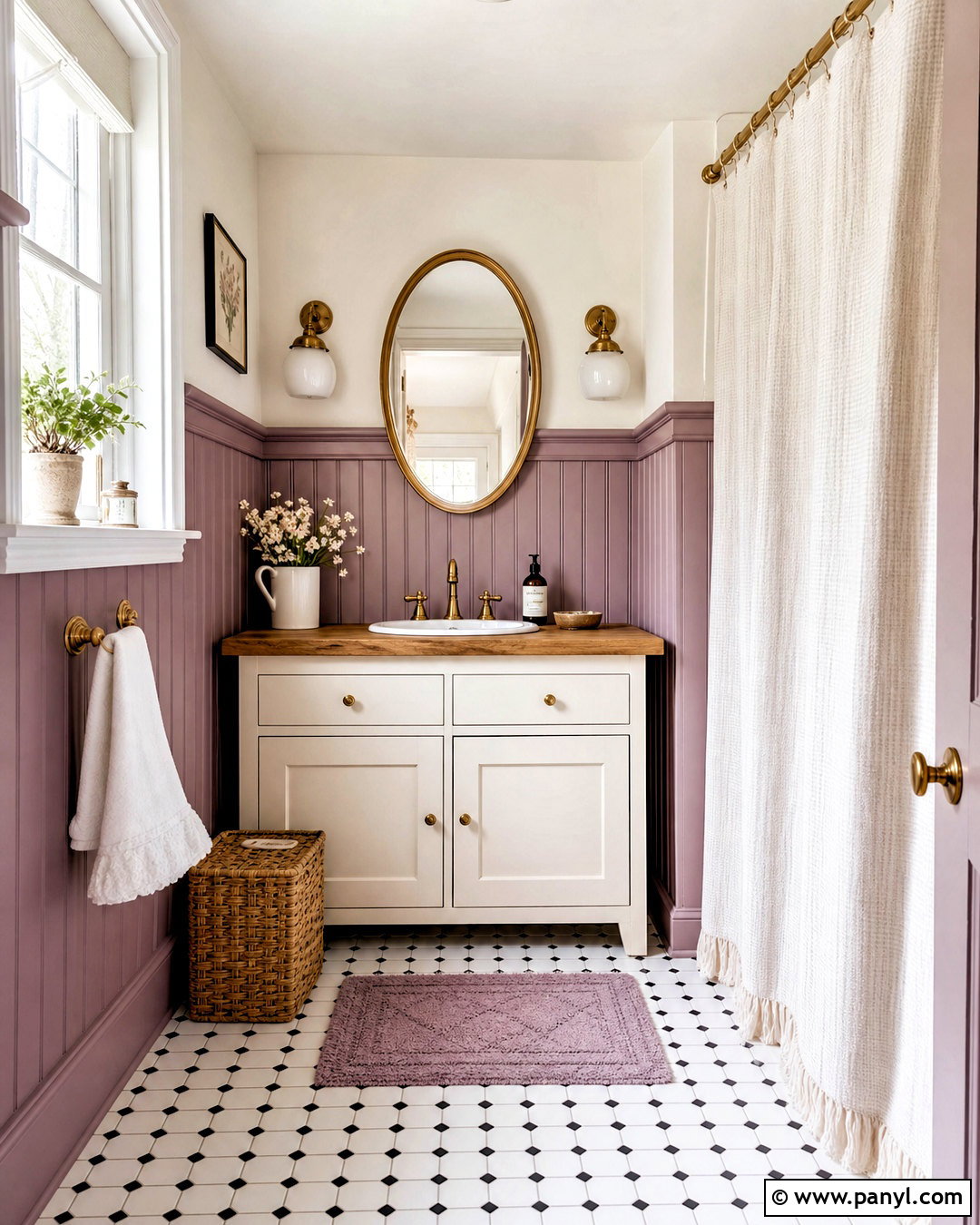 Mauve Bathroom Wainscoting - 20 mauve bathroom ideas
