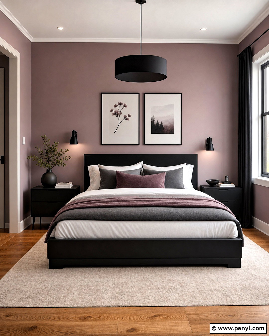 Mauve Bedroom With Black Accents - 20 mauve bedroom ideas