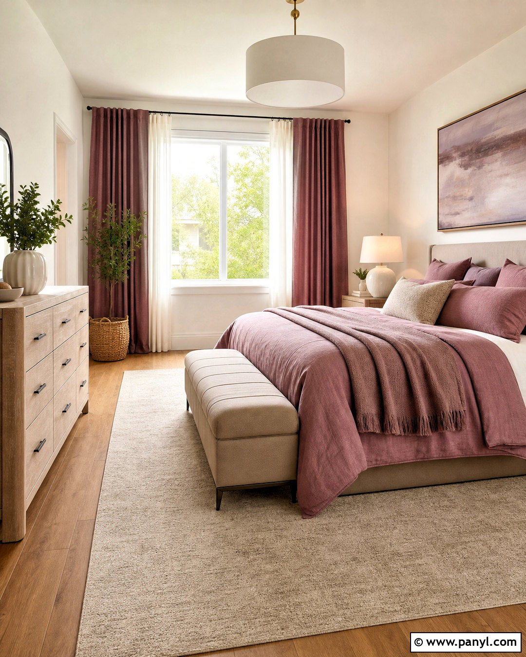 Mauve Bedroom With Neutral Walls - 20 mauve bedroom ideas