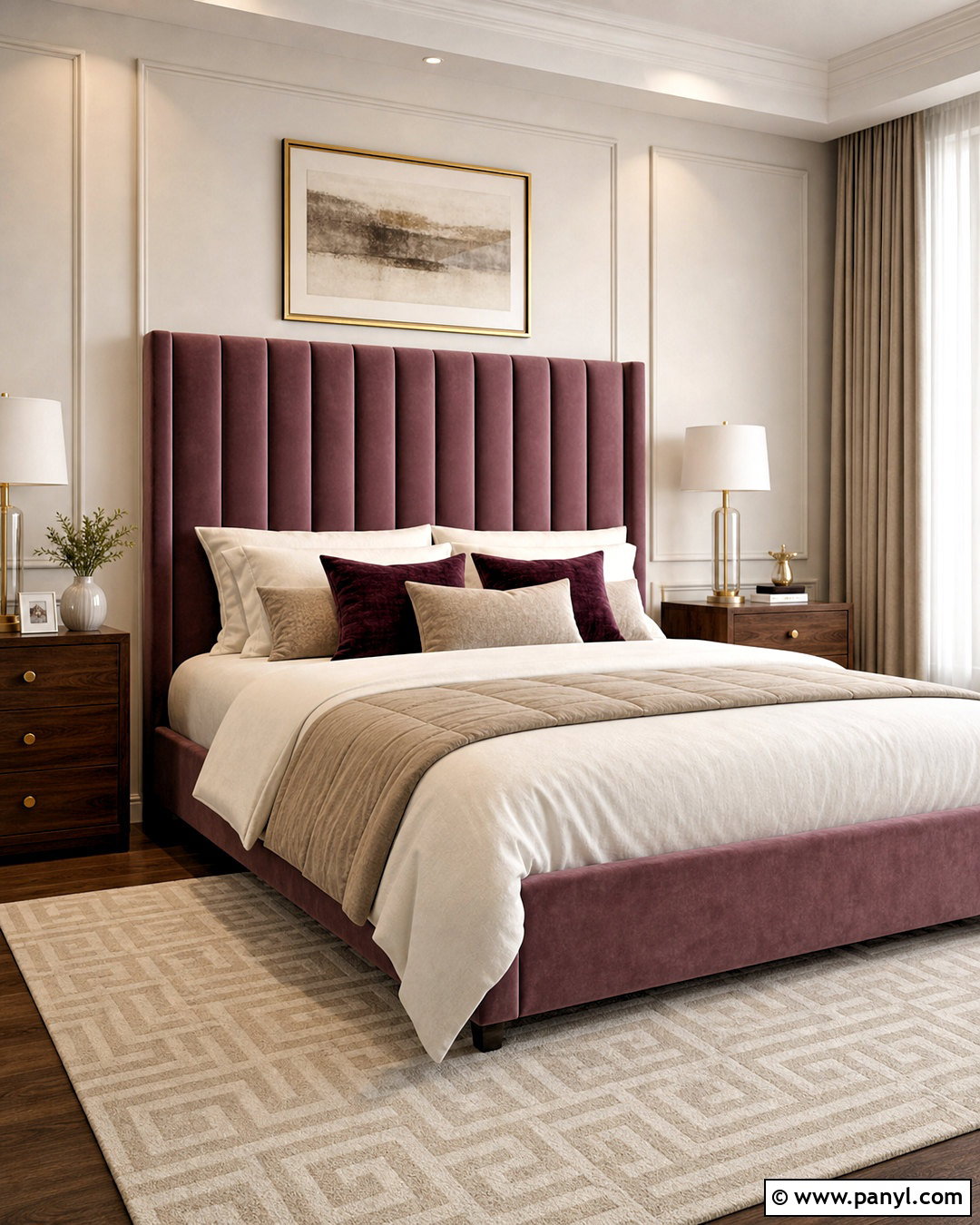 Mauve Bedroom With Velvet Bed - 20 mauve bedroom ideas