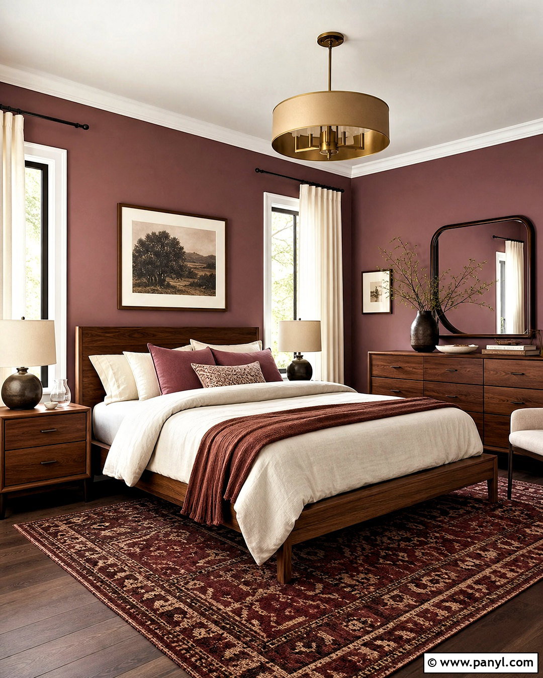 Mauve Bedroom With Walnut Furniture - 20 mauve bedroom ideas