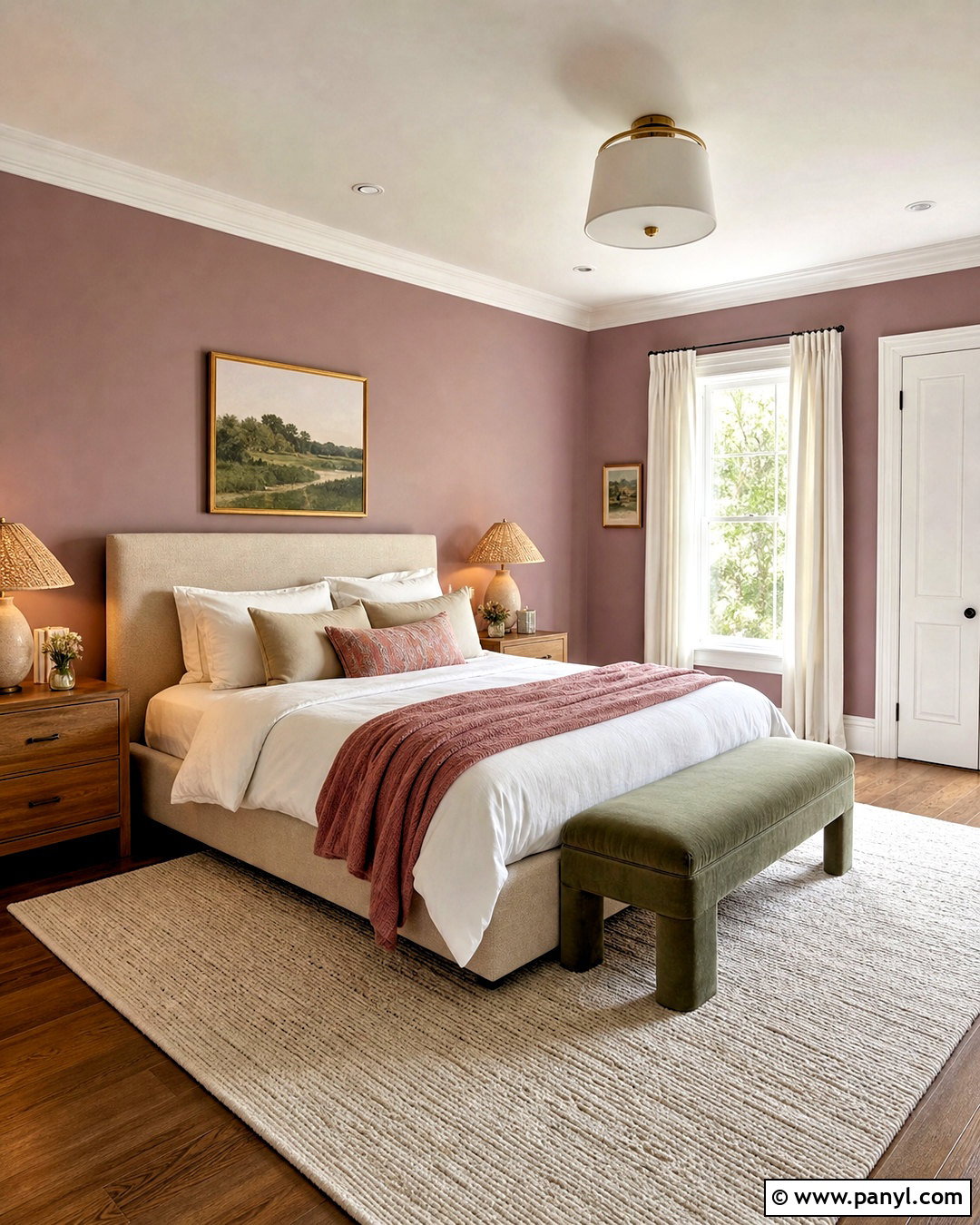 Mauve Bedroom With White Trim - 20 purple wall with white trim ideas